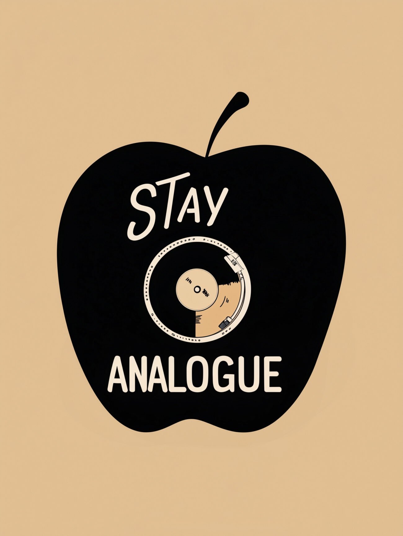 Bold Black Apple – Graphical art Poster