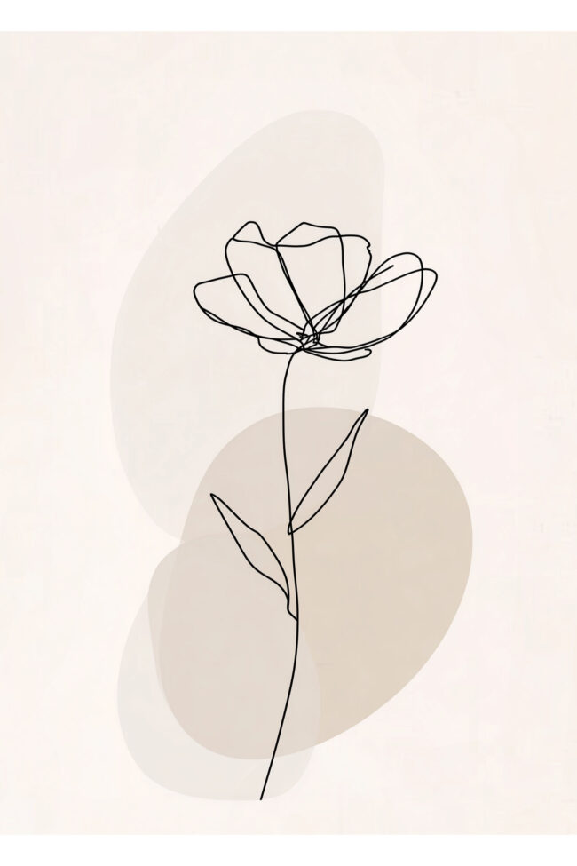 Single‑line bloom on neutrals