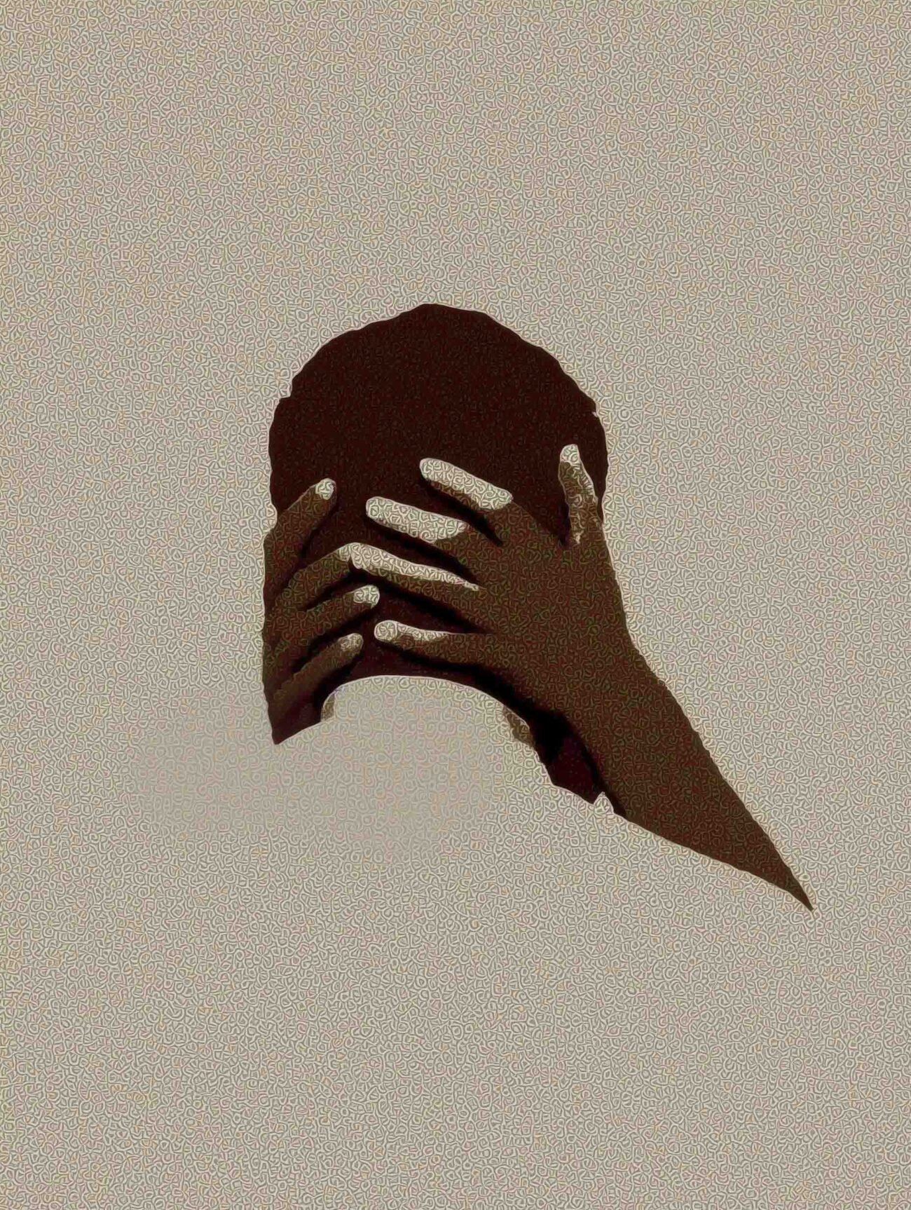 Abstract figure and hands – Minimalist Blind Embrace Poster