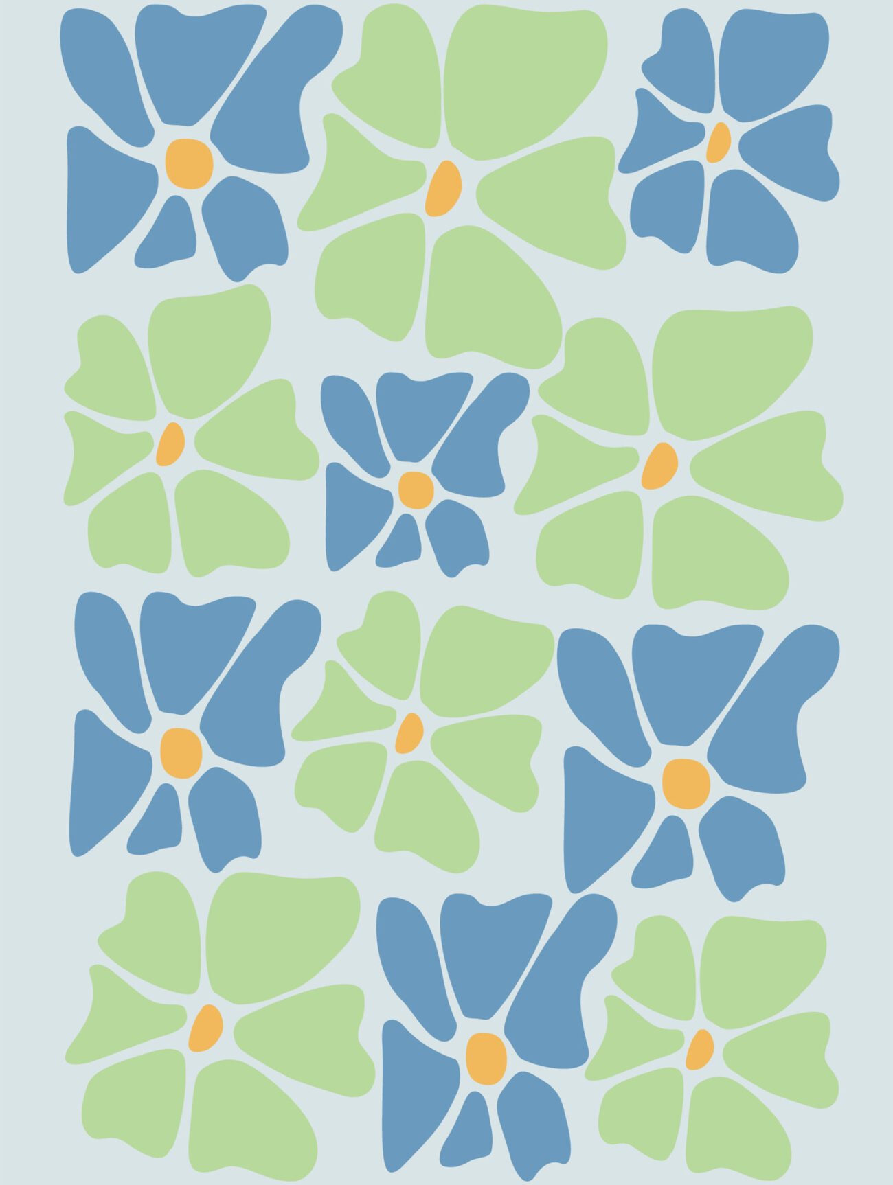 Abstract Flowers Pattern – Playful Floral Art Poster