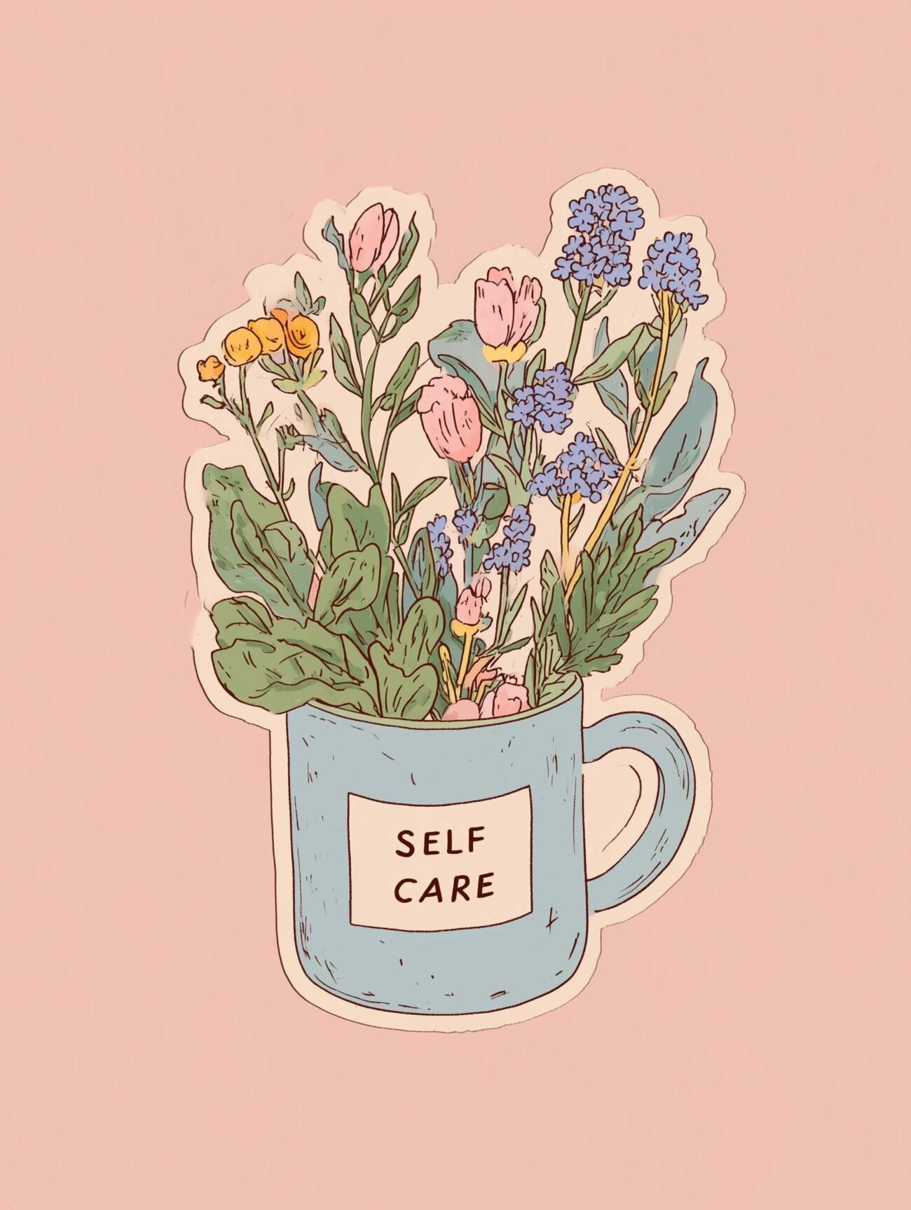 Self Care Bloom – Cute Floral Poster