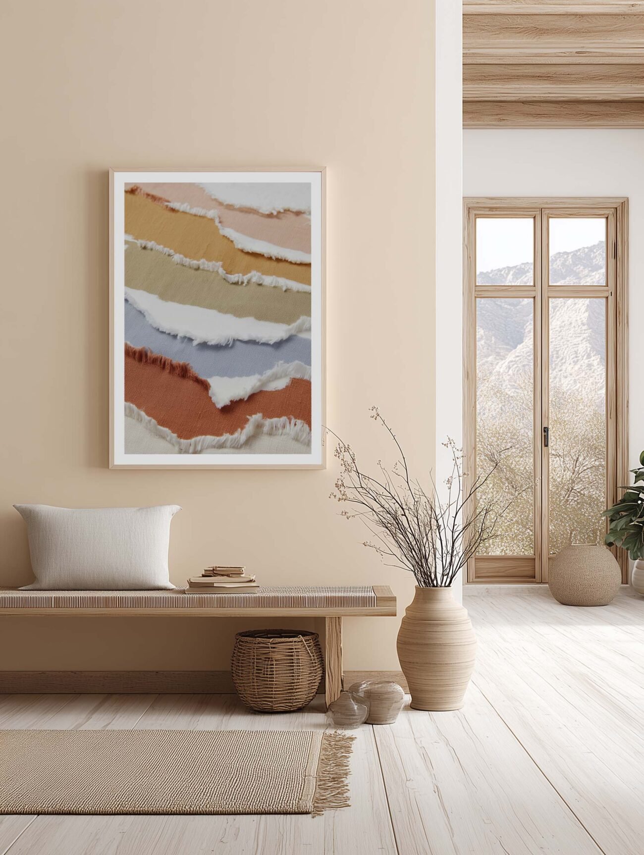 Colorful Fabric Layers – Abstract Wall Art Poster - Image 2