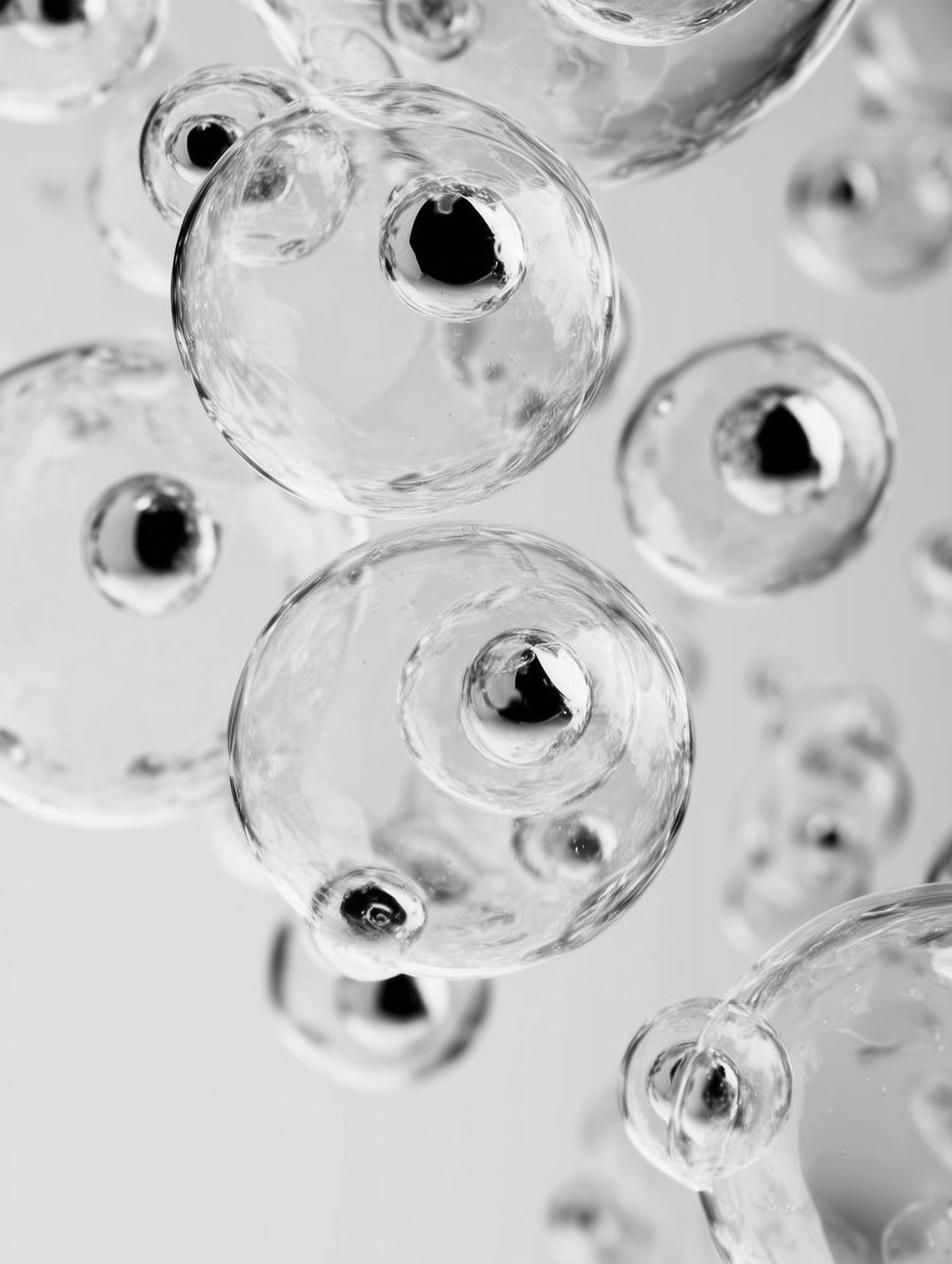 Crystal Spheres – Abstract Floating Bubbles Poster