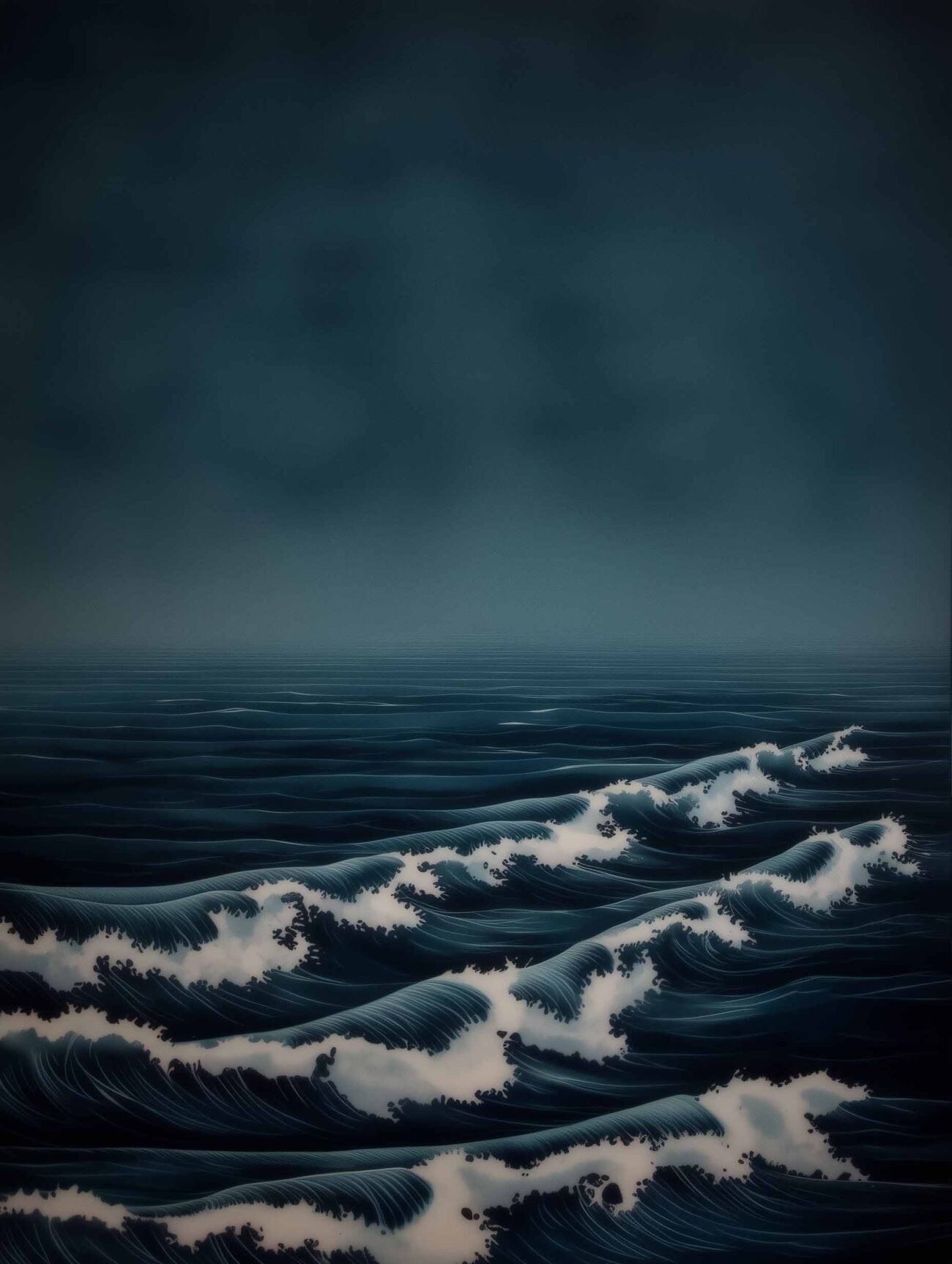 Ocean Waves – Minimalist Hokusai’s Style Poster