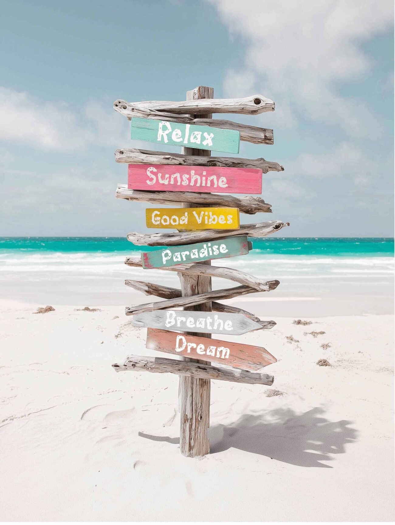 Driftwood Directions – Coastal Pastel Poster