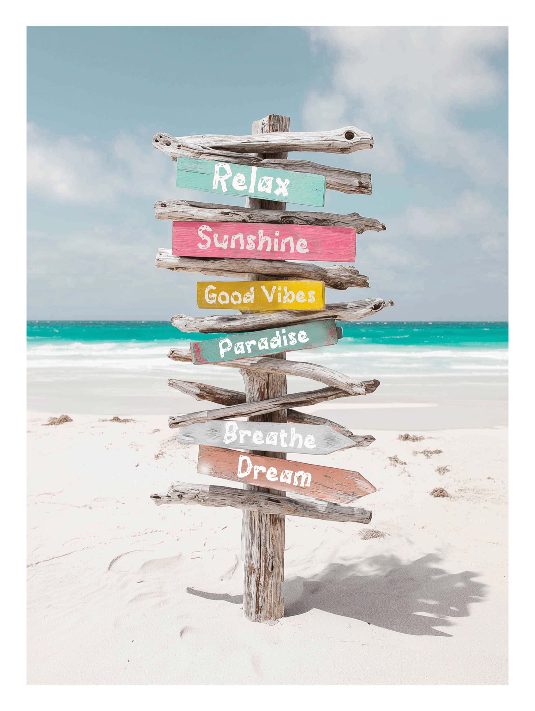 Driftwood Directions – Coastal Pastel Poster