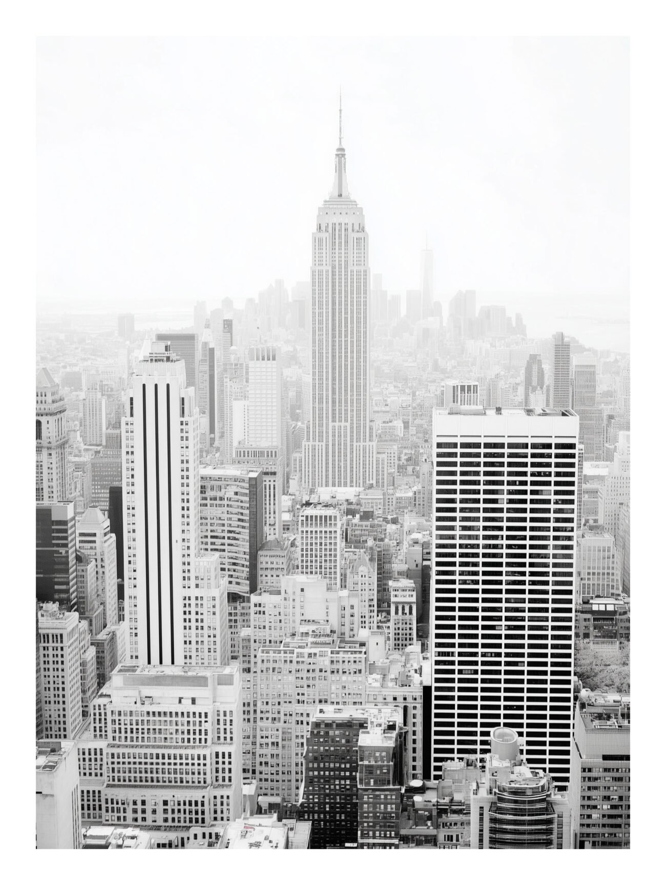 Empire Heights – Black and White New York Skyline Poster