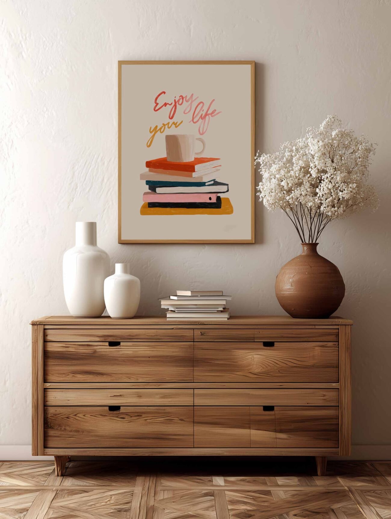 Books, Coffee, & Quote – Motivational Reading Lover Poster - Image 2
