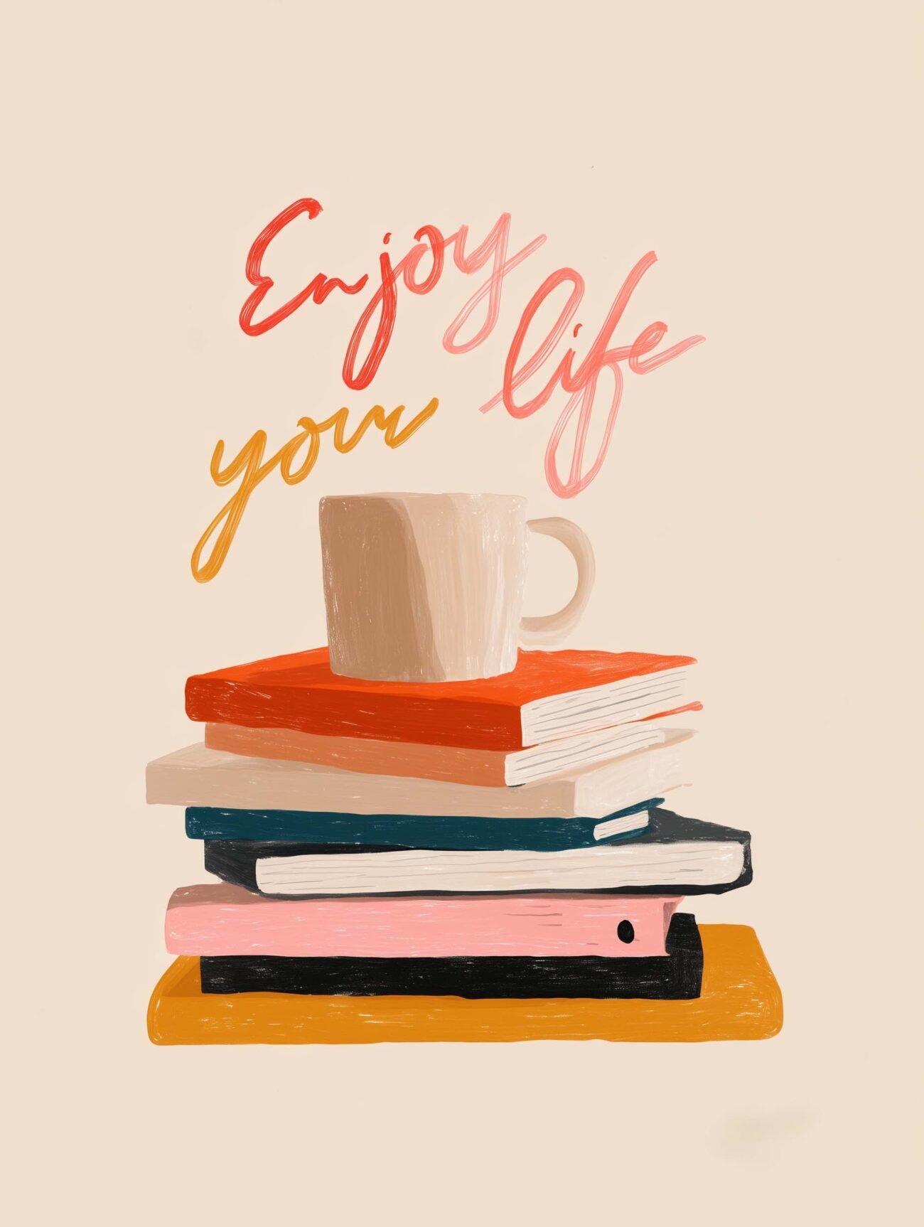 Books, Coffee, & Quote – Motivational Reading Lover Poster