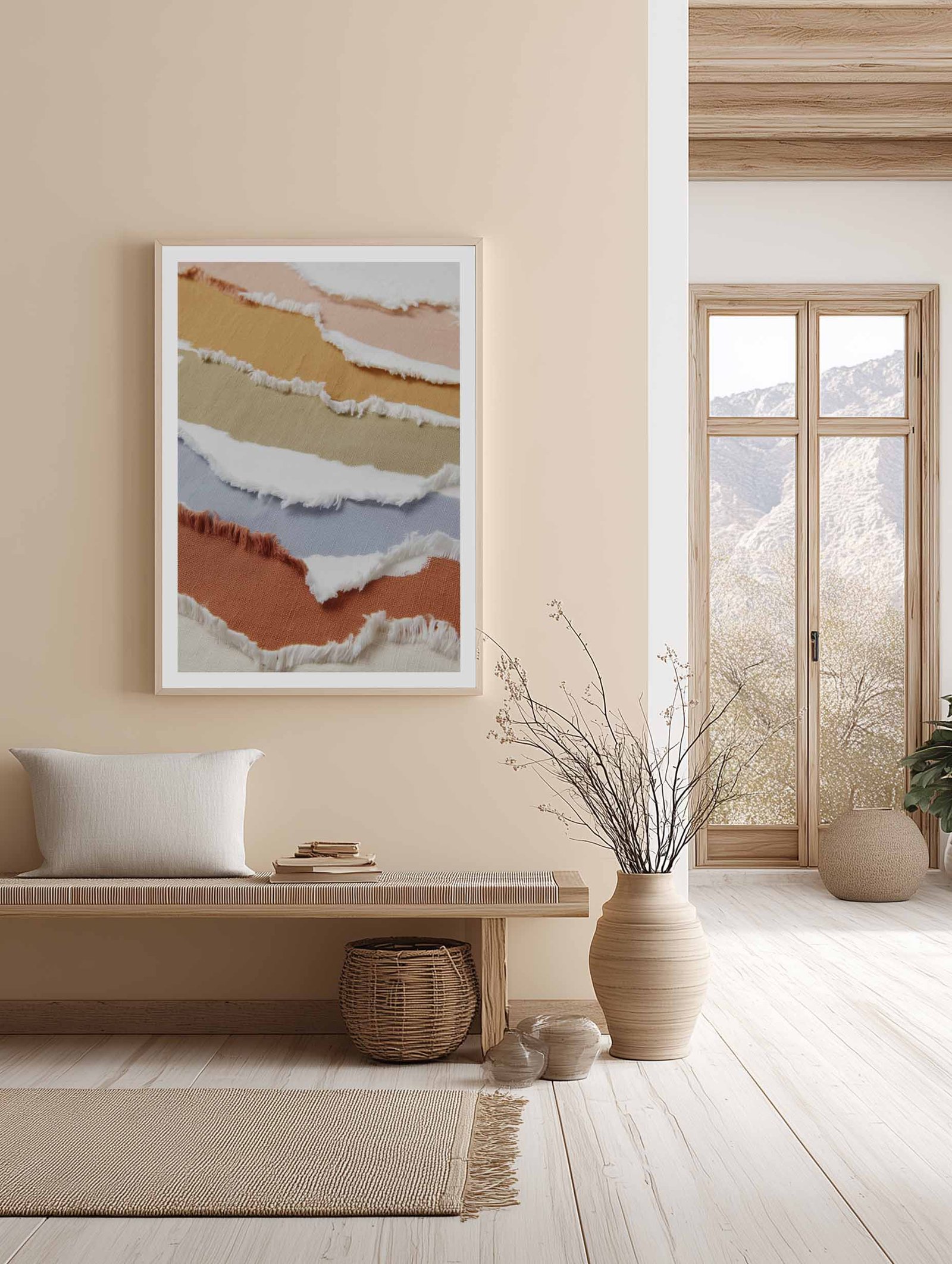 Colorful Fabric Layers – Abstract Wall Art Poster - Image 2
