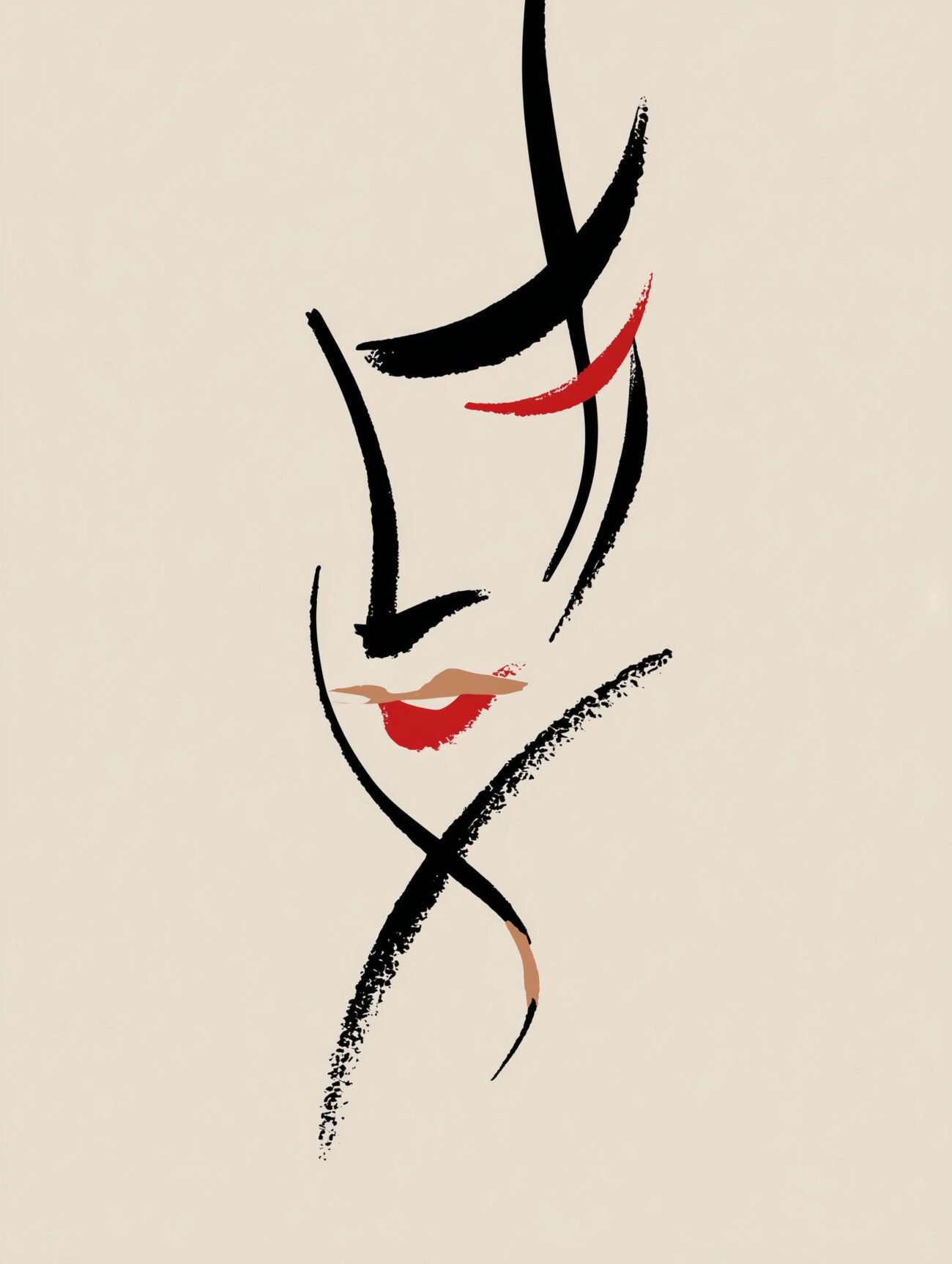 Woman’s Face Sketch – Minimalist Whispered Lines Poster