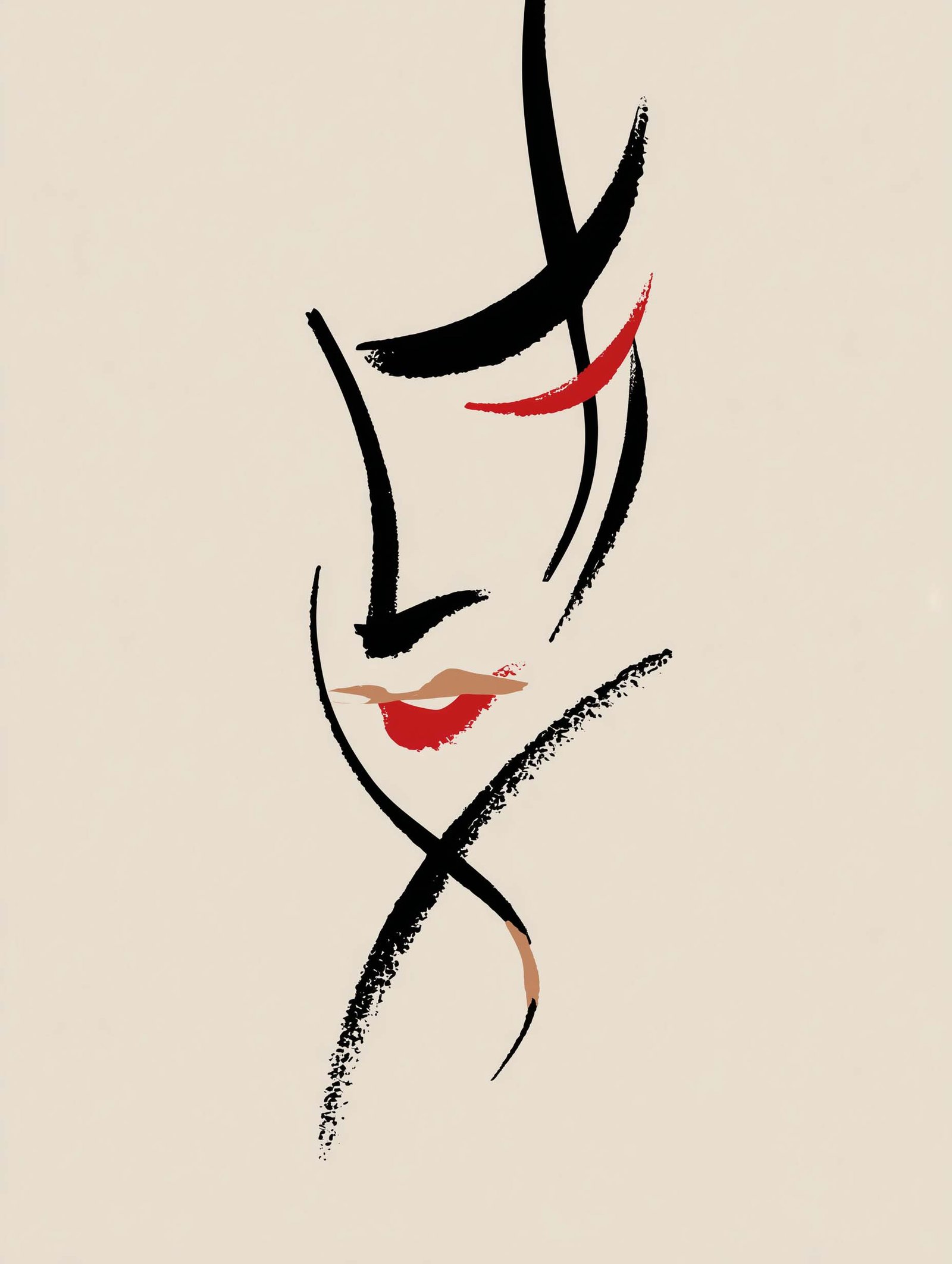 Woman’s Face Sketch – Minimalist Whispered Lines Poster
