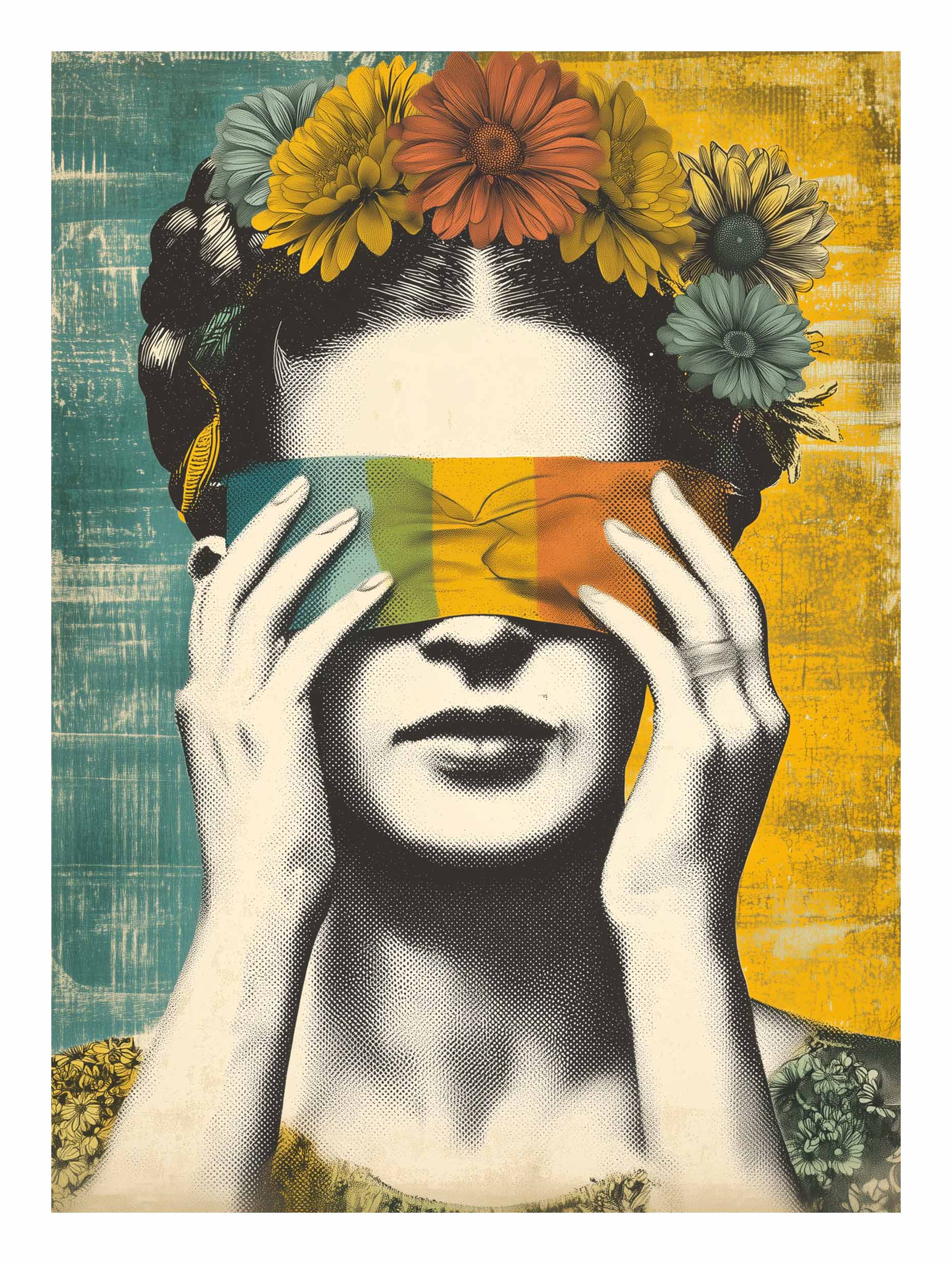 Frida Kahlo illustration – Vibrant Pop Art Style Poster