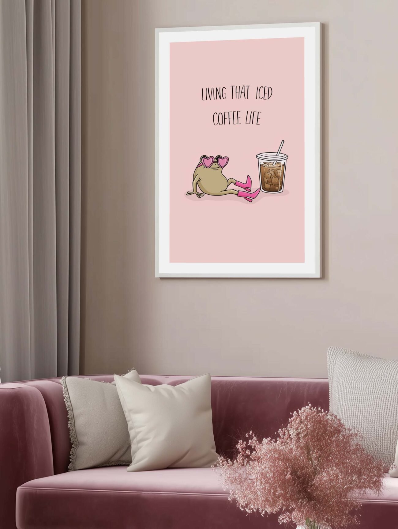 Iced Coffee Frog – Playful Pop Art Poster - Image 2