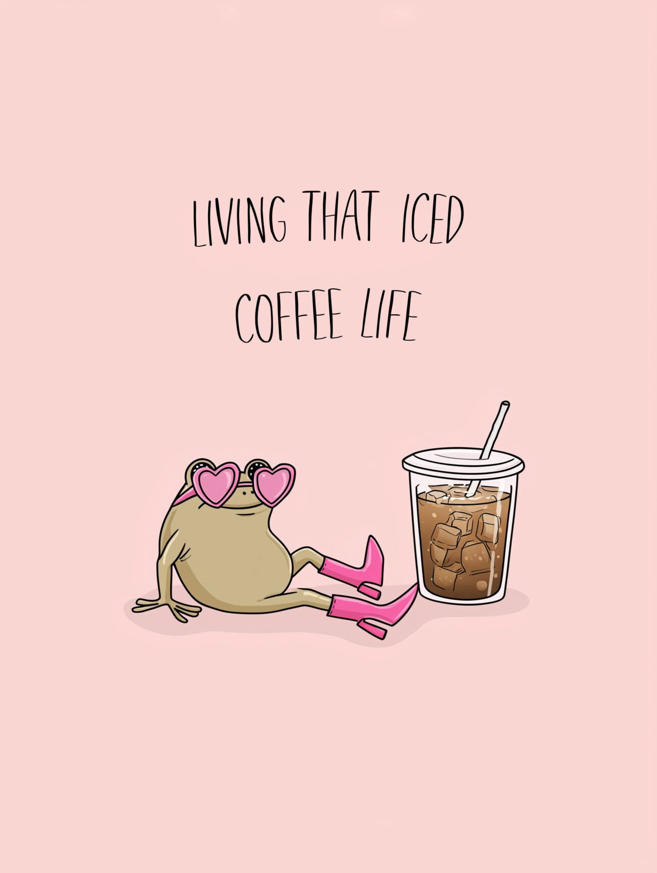 Iced Coffee Frog – Playful Pop Art Poster