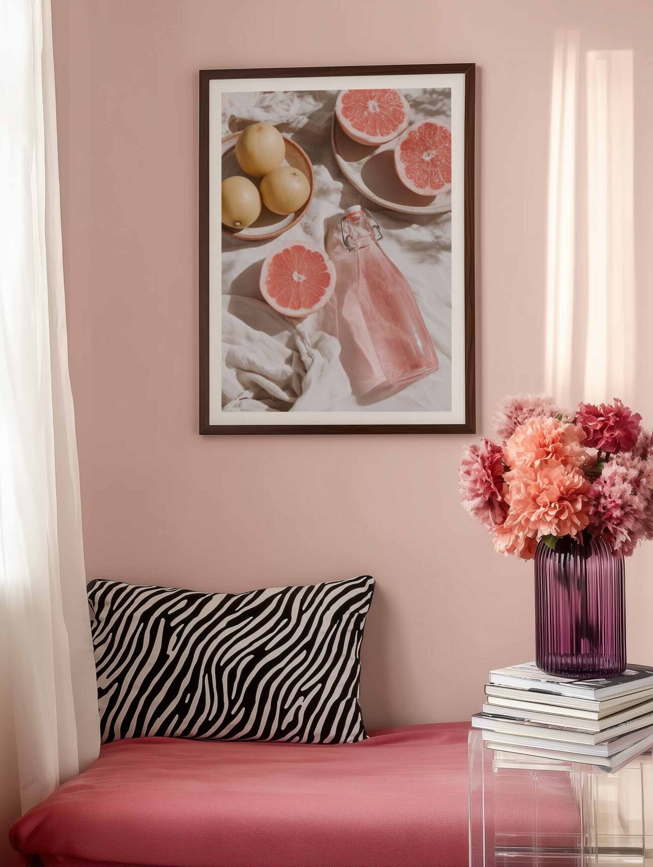 Modern Décor – Pastel Grapefruit Minimalist Art Poster - Image 2