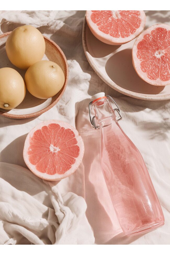 print of fresh grapefruit and soft textures