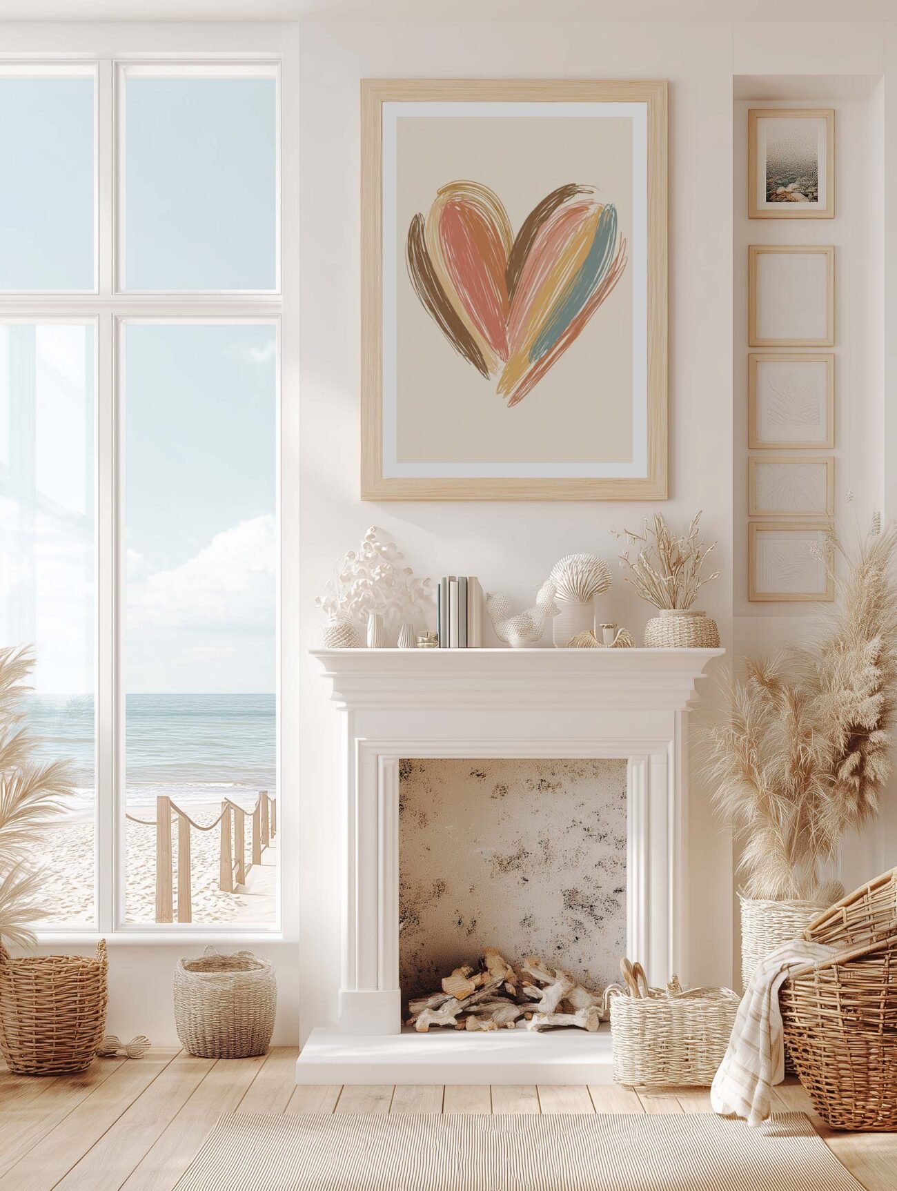 Scribble Heart – Minimalist Pastel Poster - Image 2