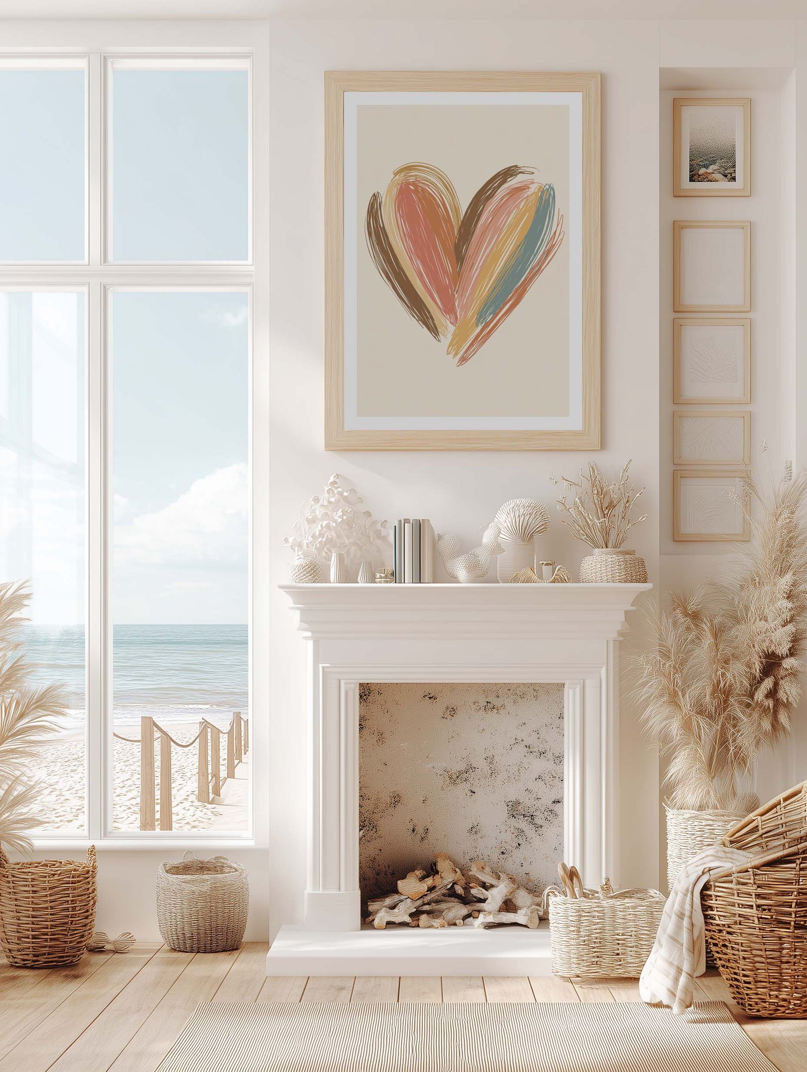 Scribble Heart – Minimalist Pastel Poster - Image 2