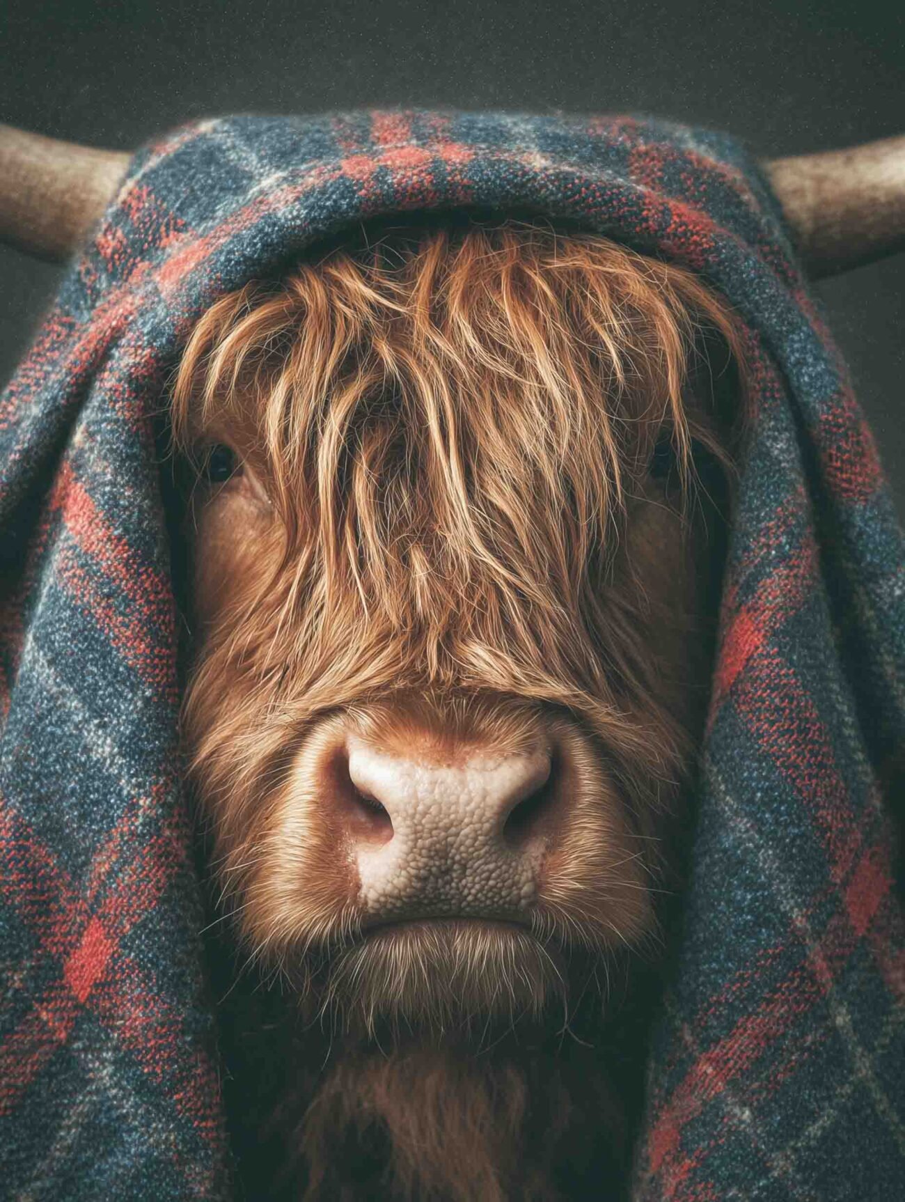 Highland Hug – Cozy Cow Portrait Poster