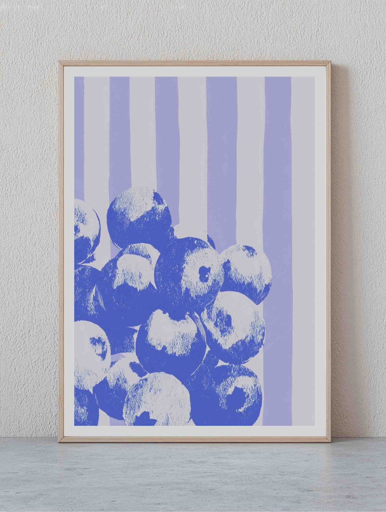 Blueberry Pop on Lilac Stripes – Dopamine Decor Poster - Image 2