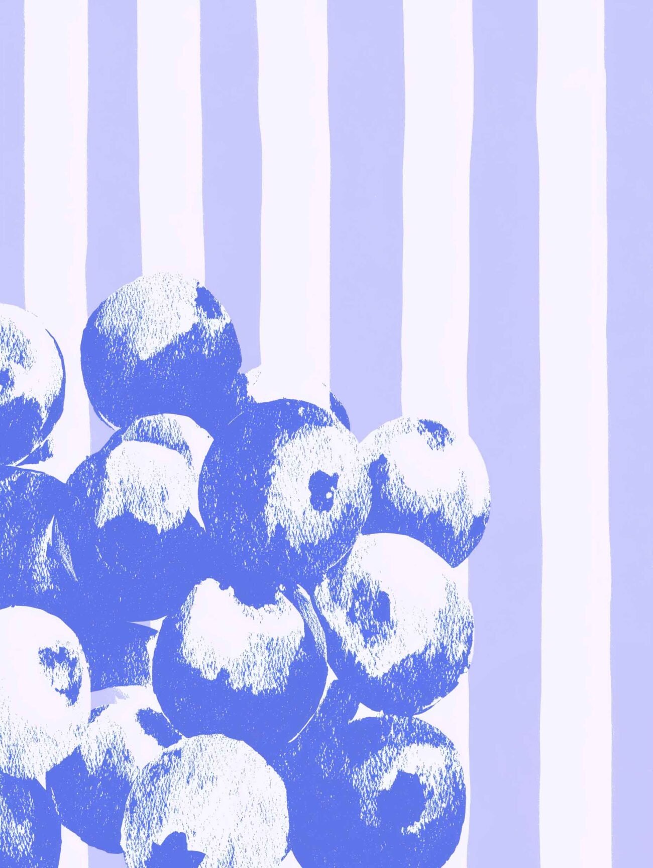 Blueberry Pop on Lilac Stripes – Dopamine Decor Poster