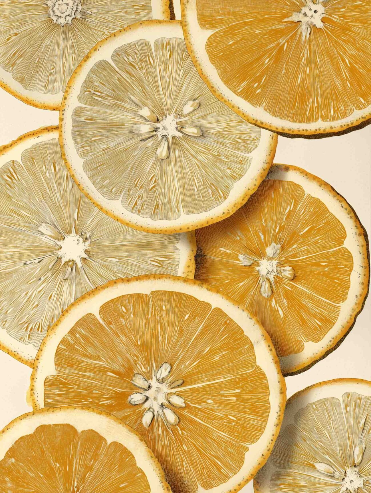 Illustrated Orange Slices – Vintage Botanical Poster