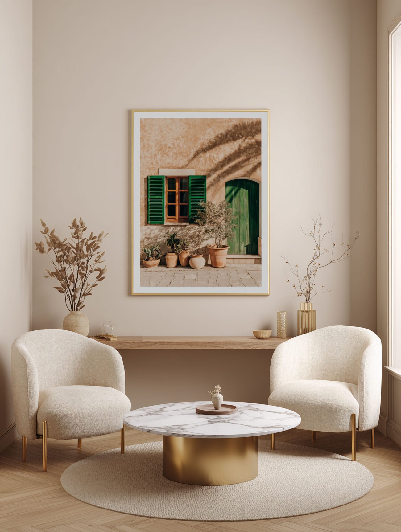 Sunlit Mediterranean Street – Rustic Travel Poster - Image 2