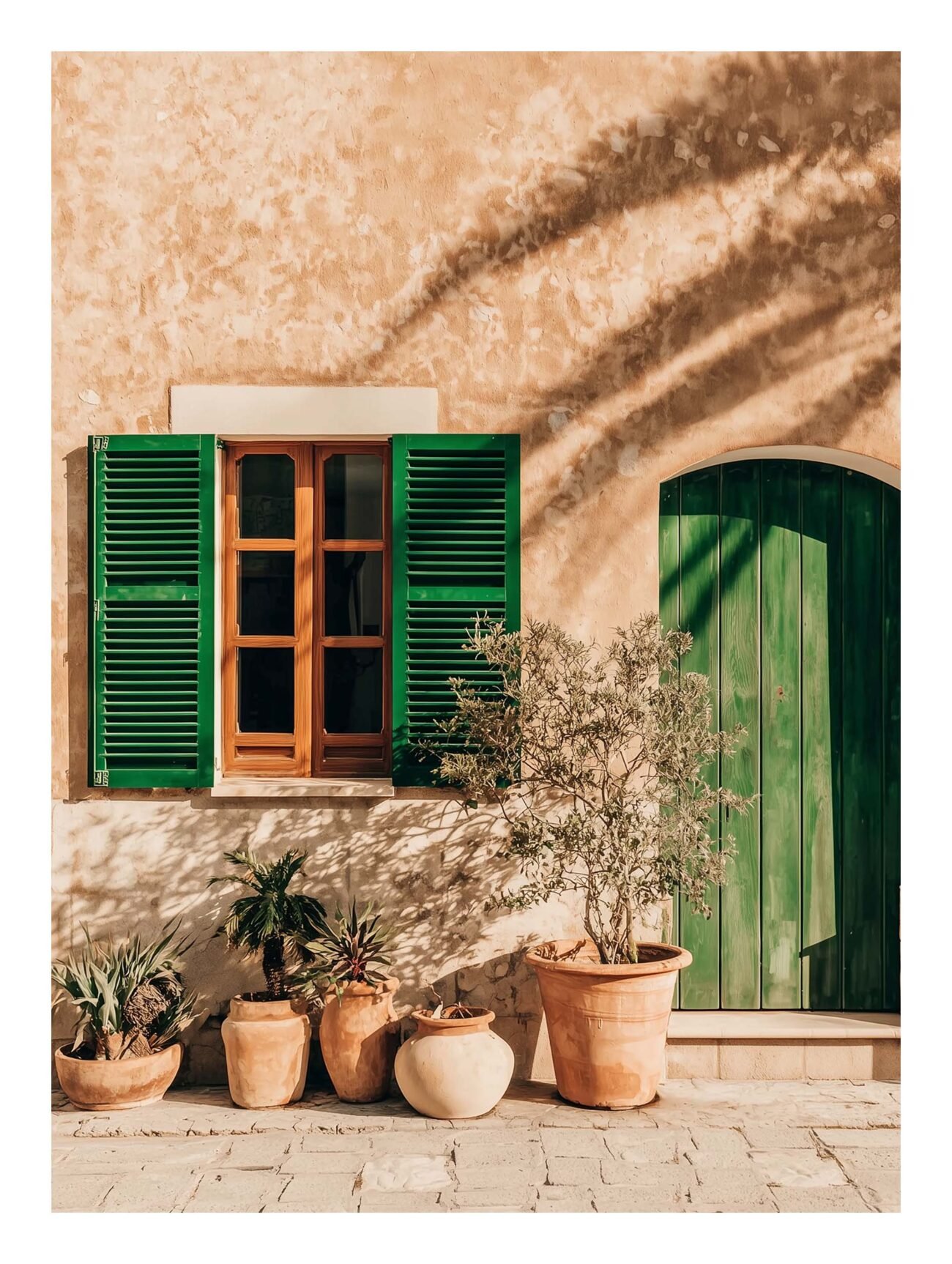 Sunlit Mediterranean Street – Rustic Travel Poster