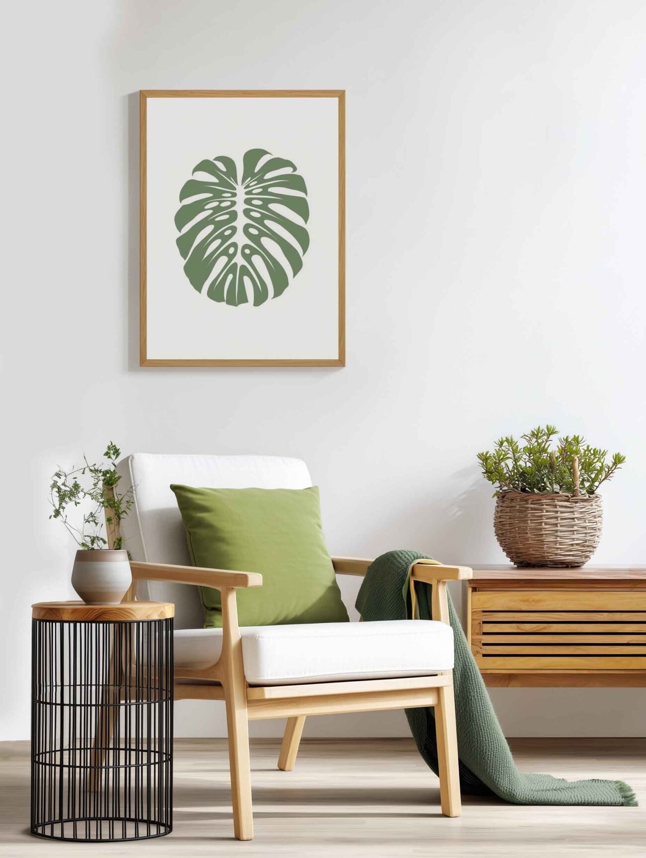 Green Monstera Leaf – Minimal Botanical Poster - Image 2
