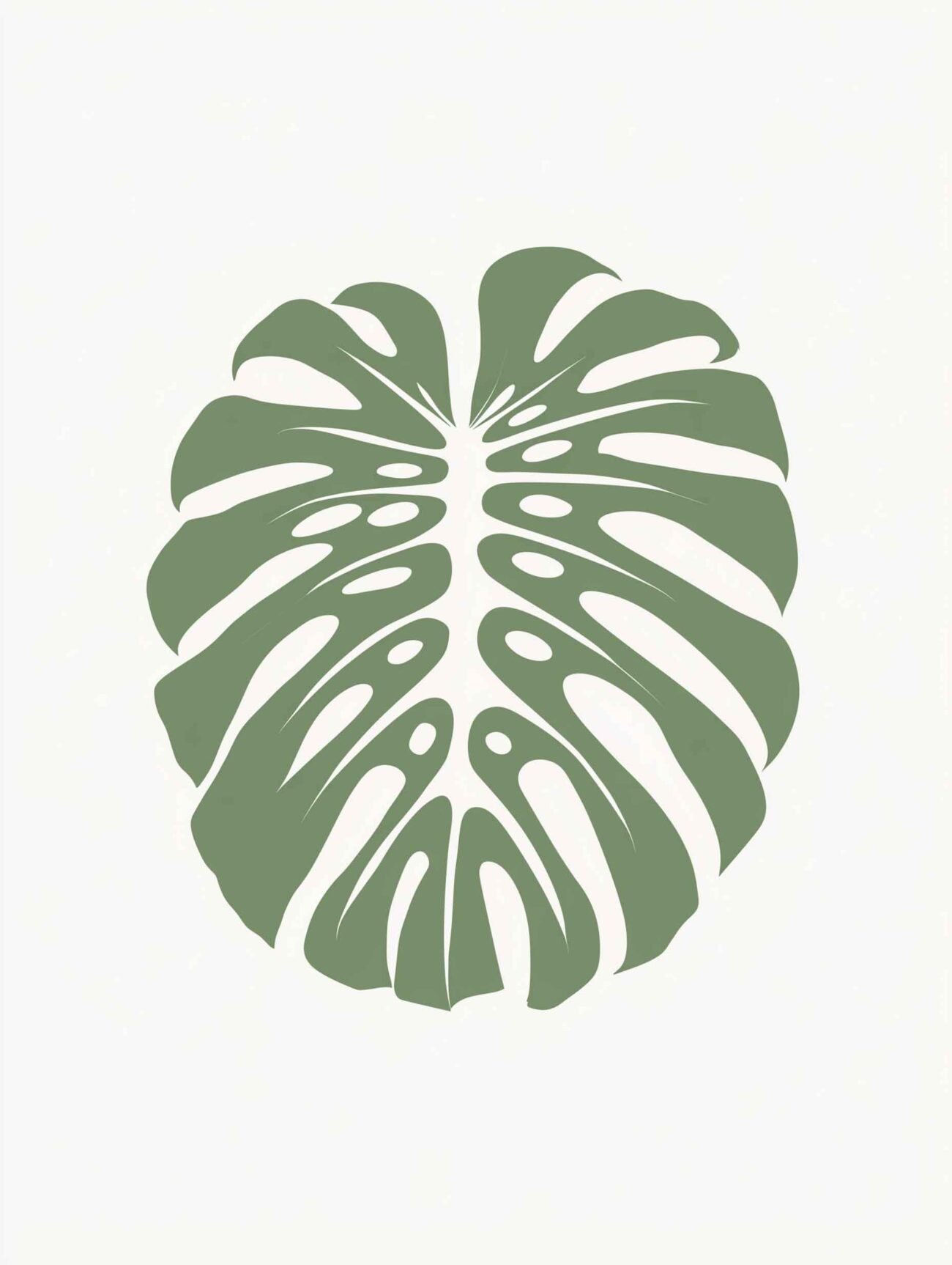 Green Monstera Leaf – Minimal Botanical Poster