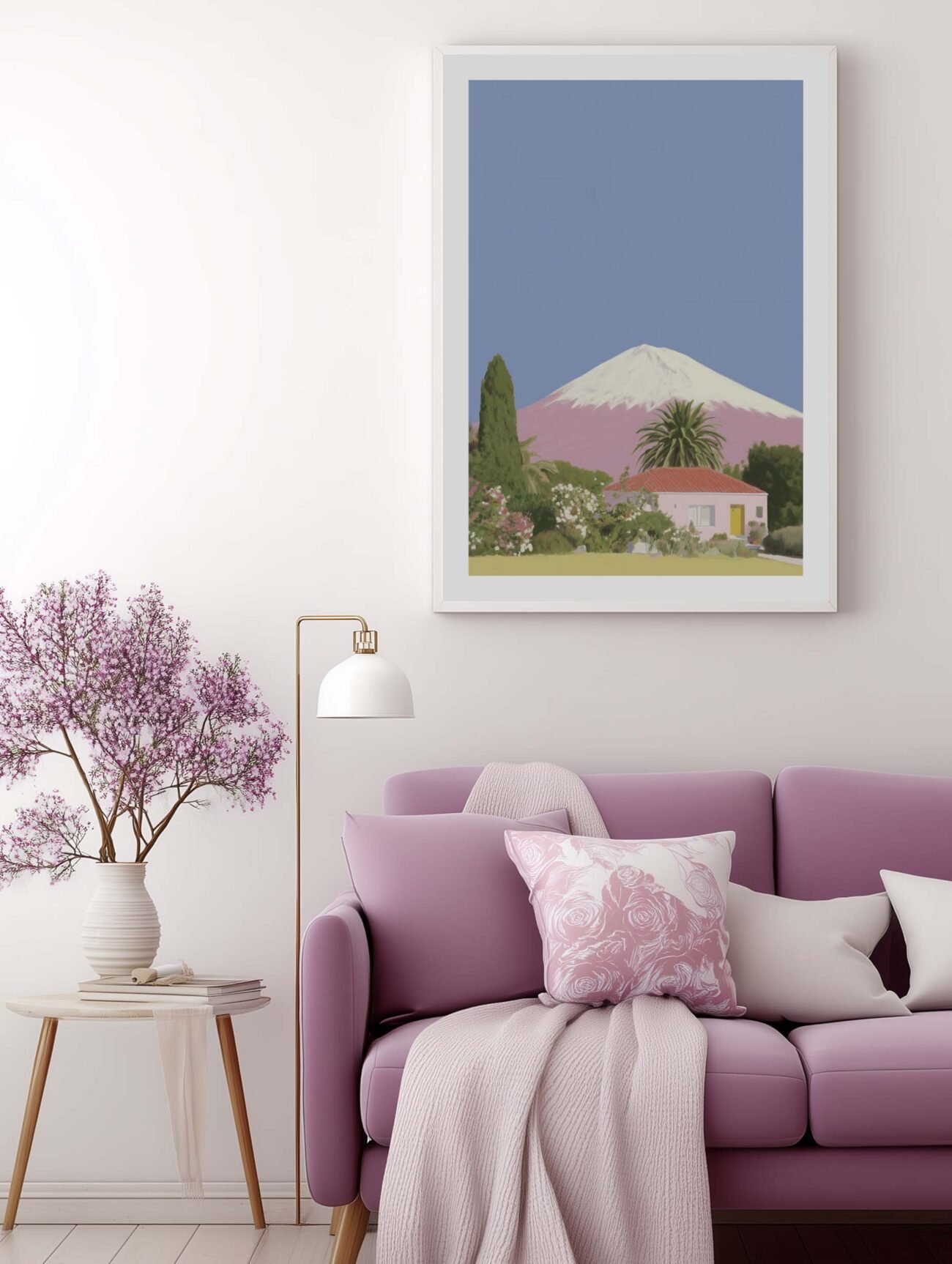 Mount fuji – Pastel Mountain Landscape Poster - Image 2