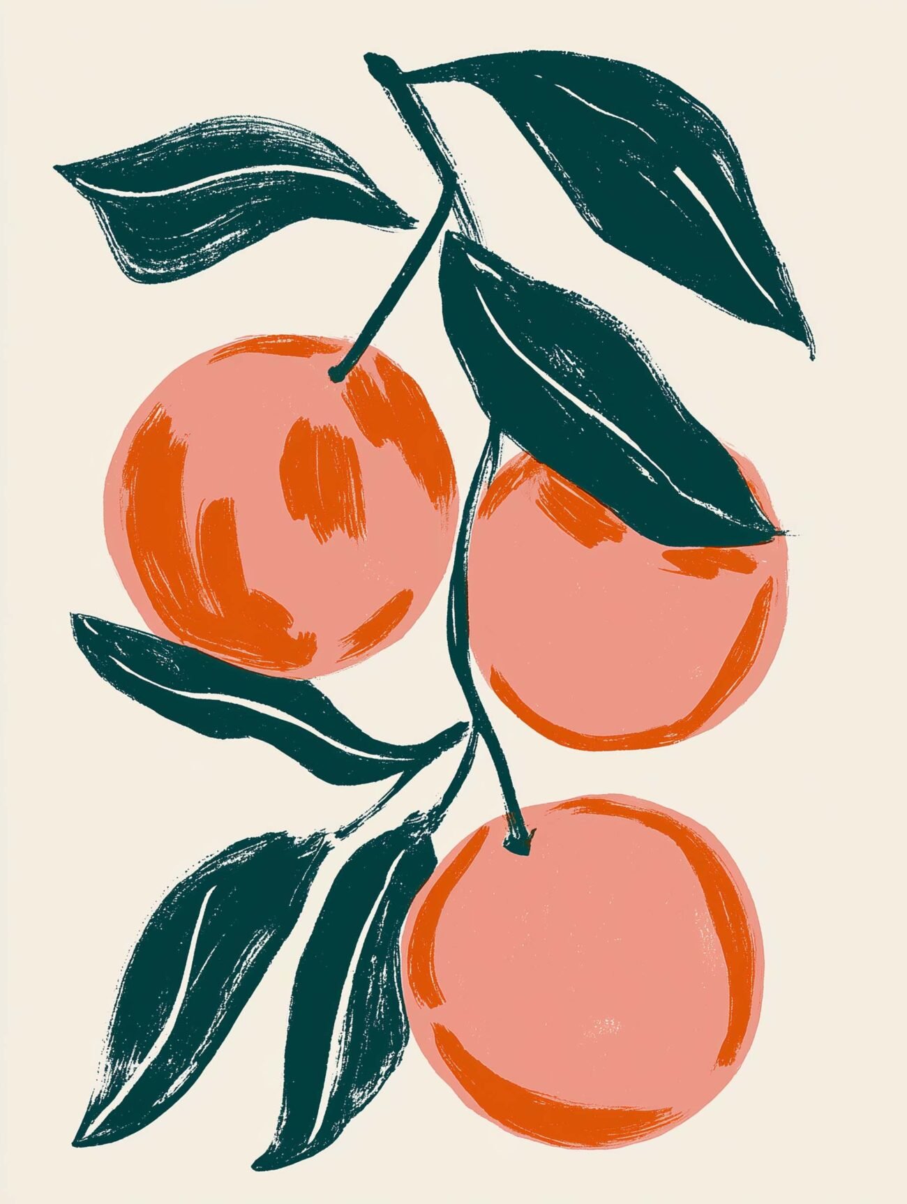 Orange Painting – Gouache Fruit Art Poster