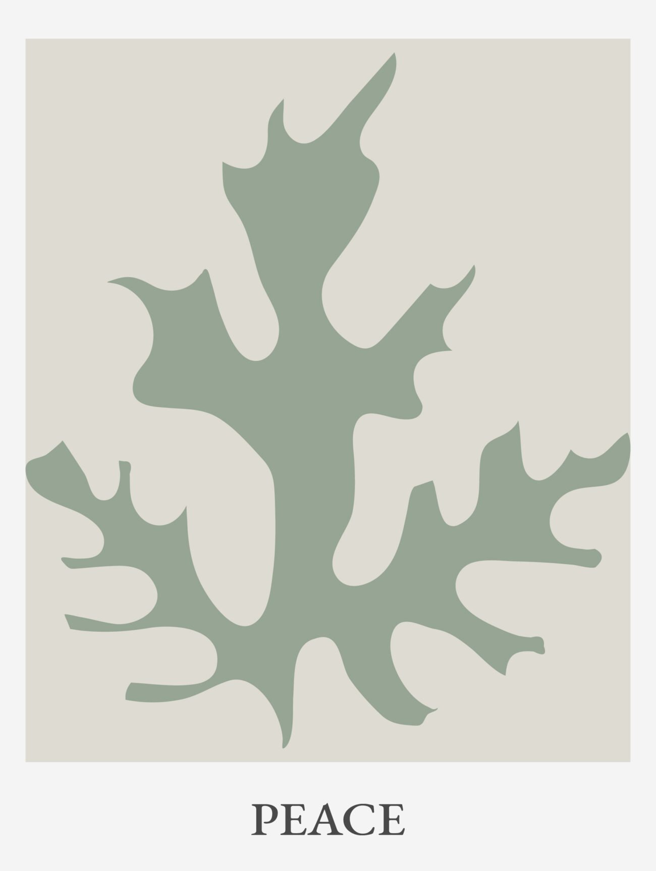 Peaceful Leaf Shape – Calming Botanical Wall Art Poster