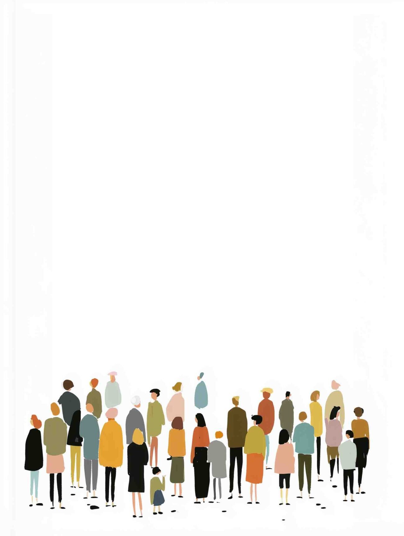 Peaceful Gathering – Minimalist Faceless Peoples Crowd Poster