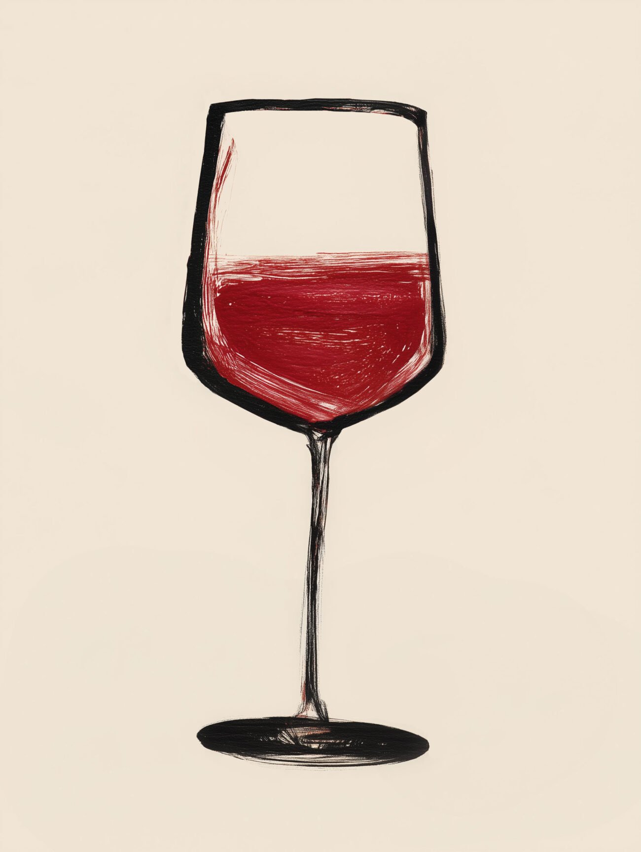 Artistic Charm – Minimalist Red Wine Glass Art Poster
