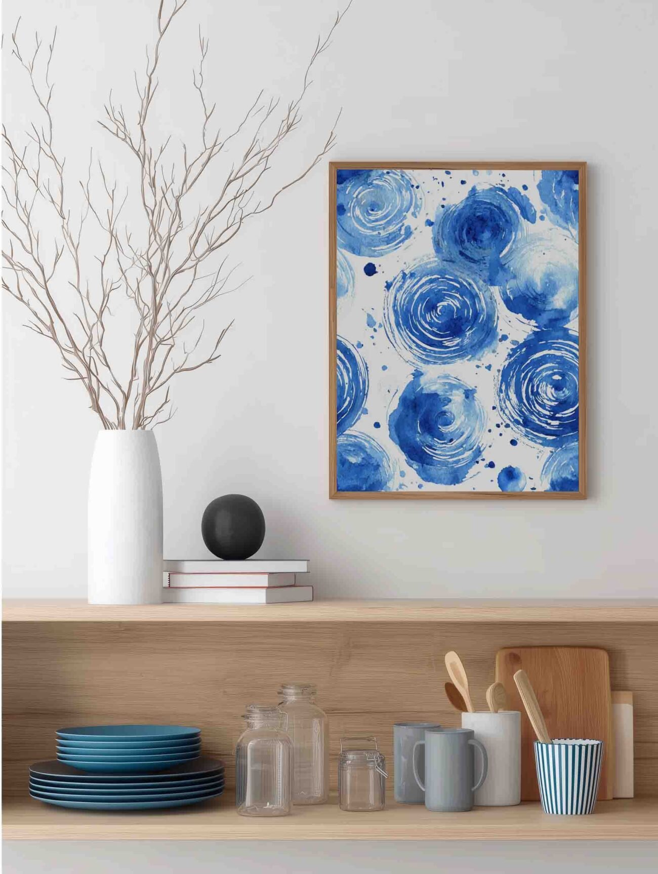 Indigo Ripples – Abstract Watercolor Poster - Image 2