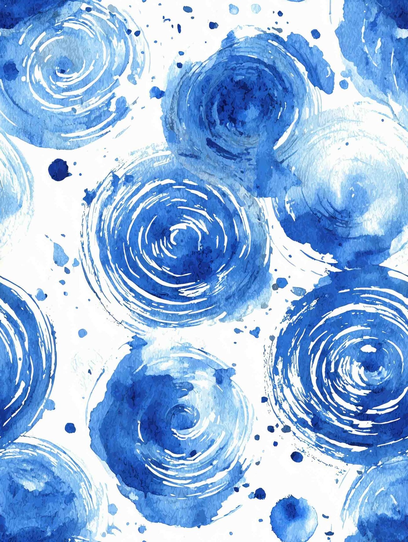 Indigo Ripples – Abstract Watercolor Poster