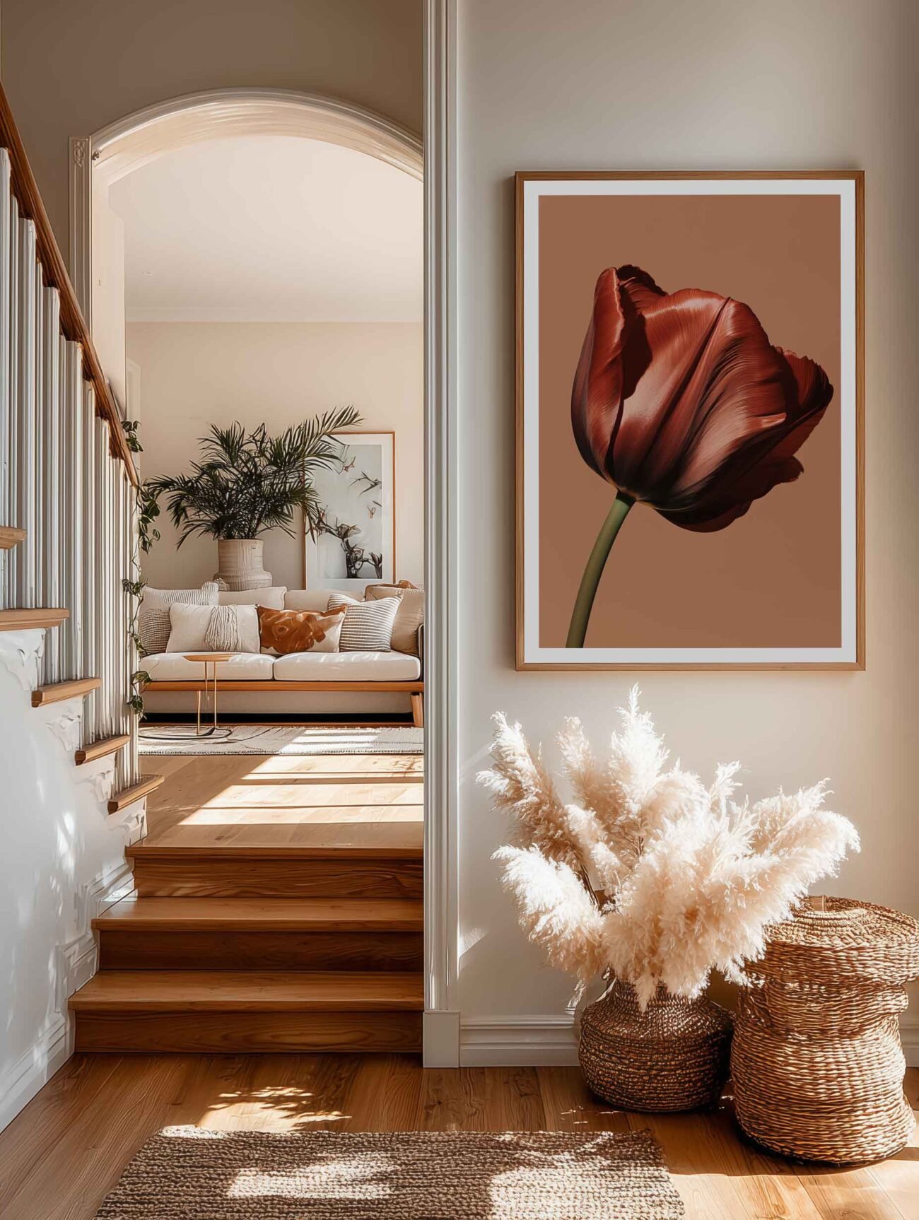 Burgundy Rose – Burgundy Tulip Still Life Poster - Image 2