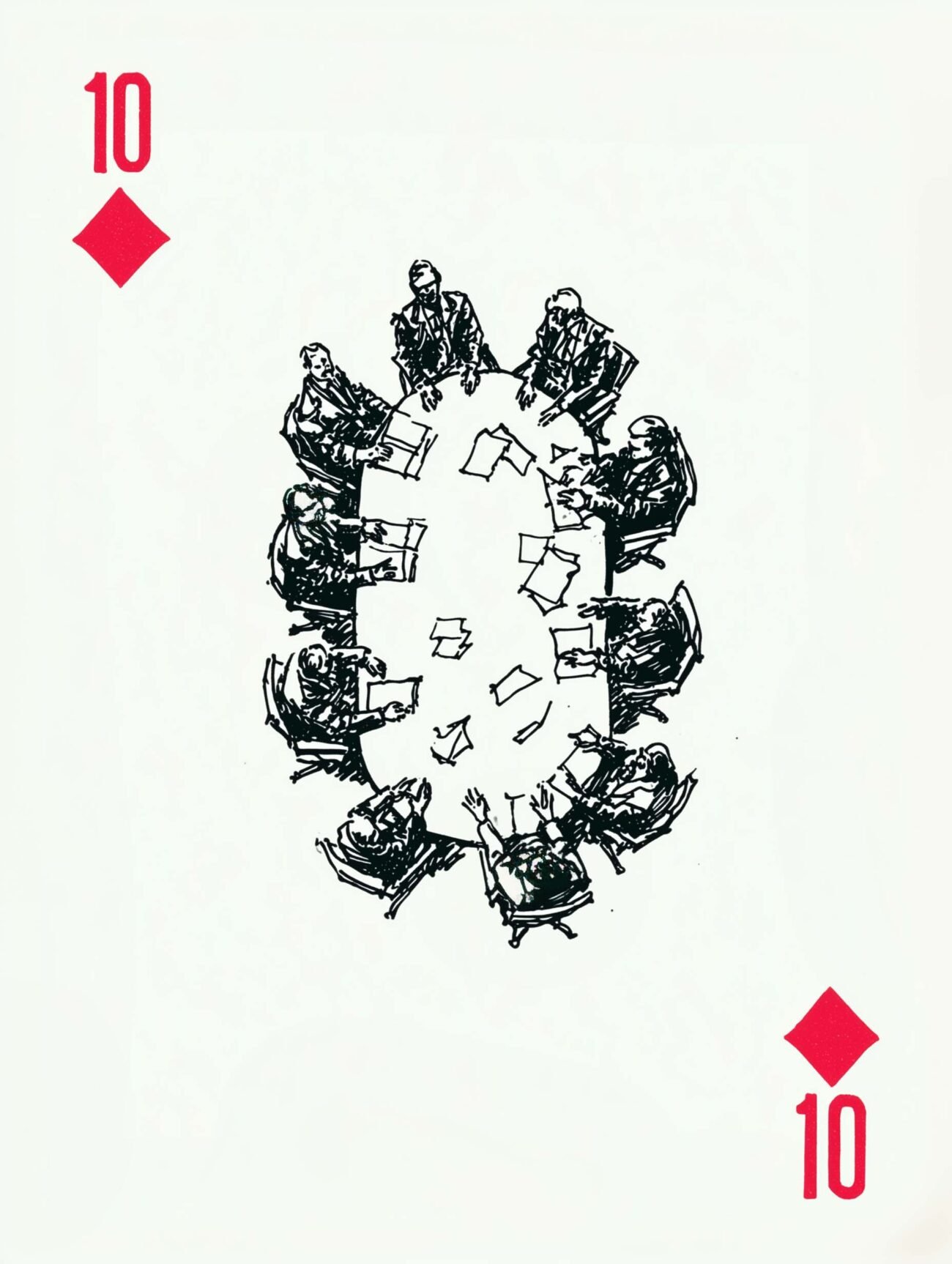 Round Table – Illustrated Playing Card Poster