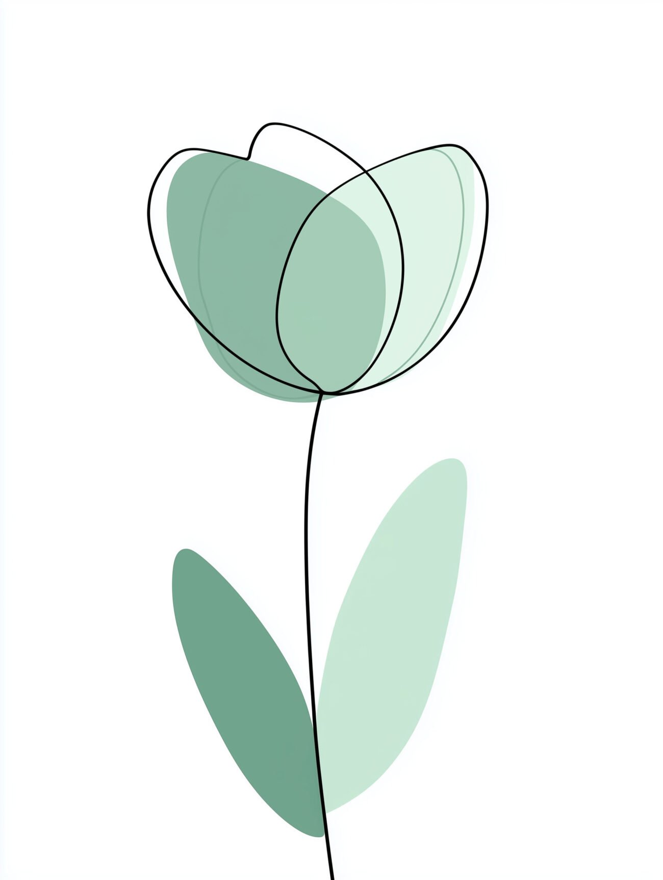 Sage flower – Minimalist Floral Line Art