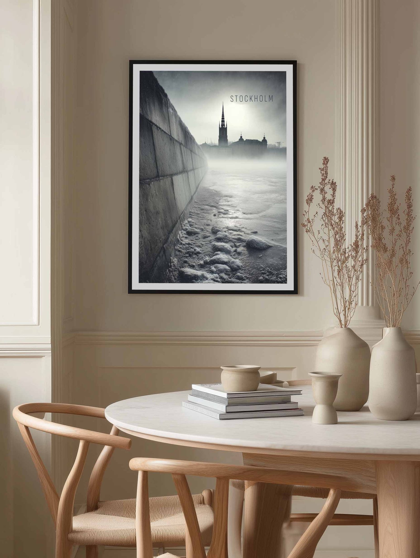 Stockholm Mist – Monochrome Cityscape Poster - Image 2