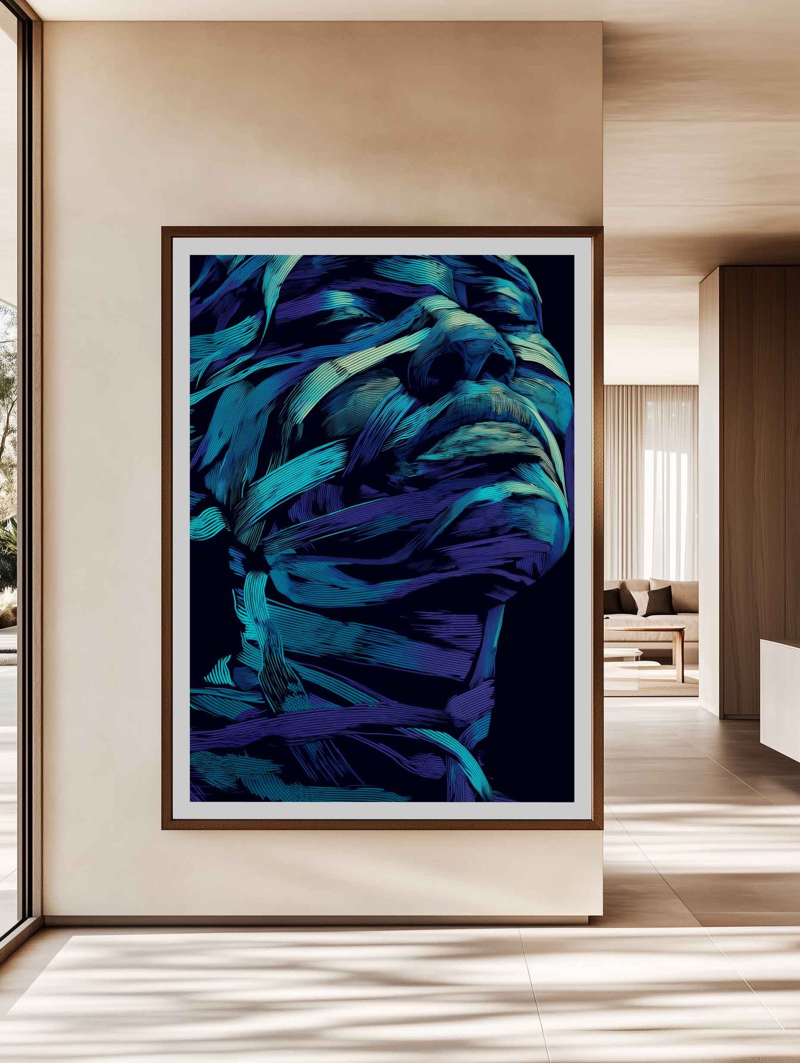 Stylized Face – Futuristic Abstract Portrait Poster - Image 2