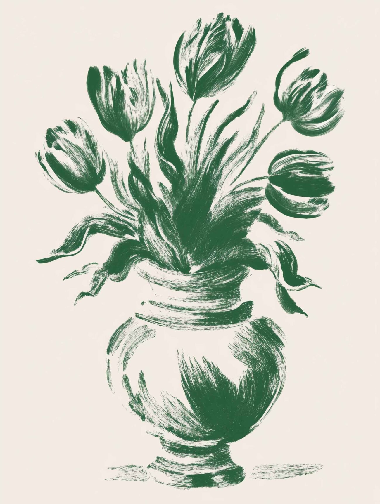Tulips in Vintage Vase – Minimalist Floral Poster