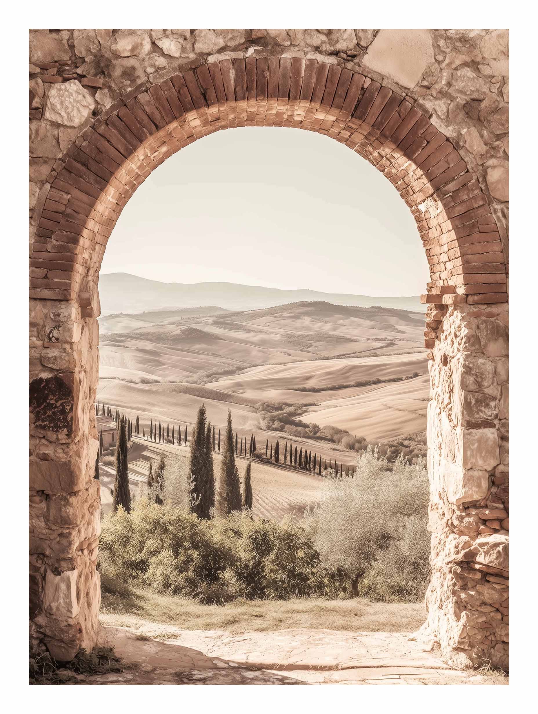 Tuscan Archway – Dreamy Countryside Poster