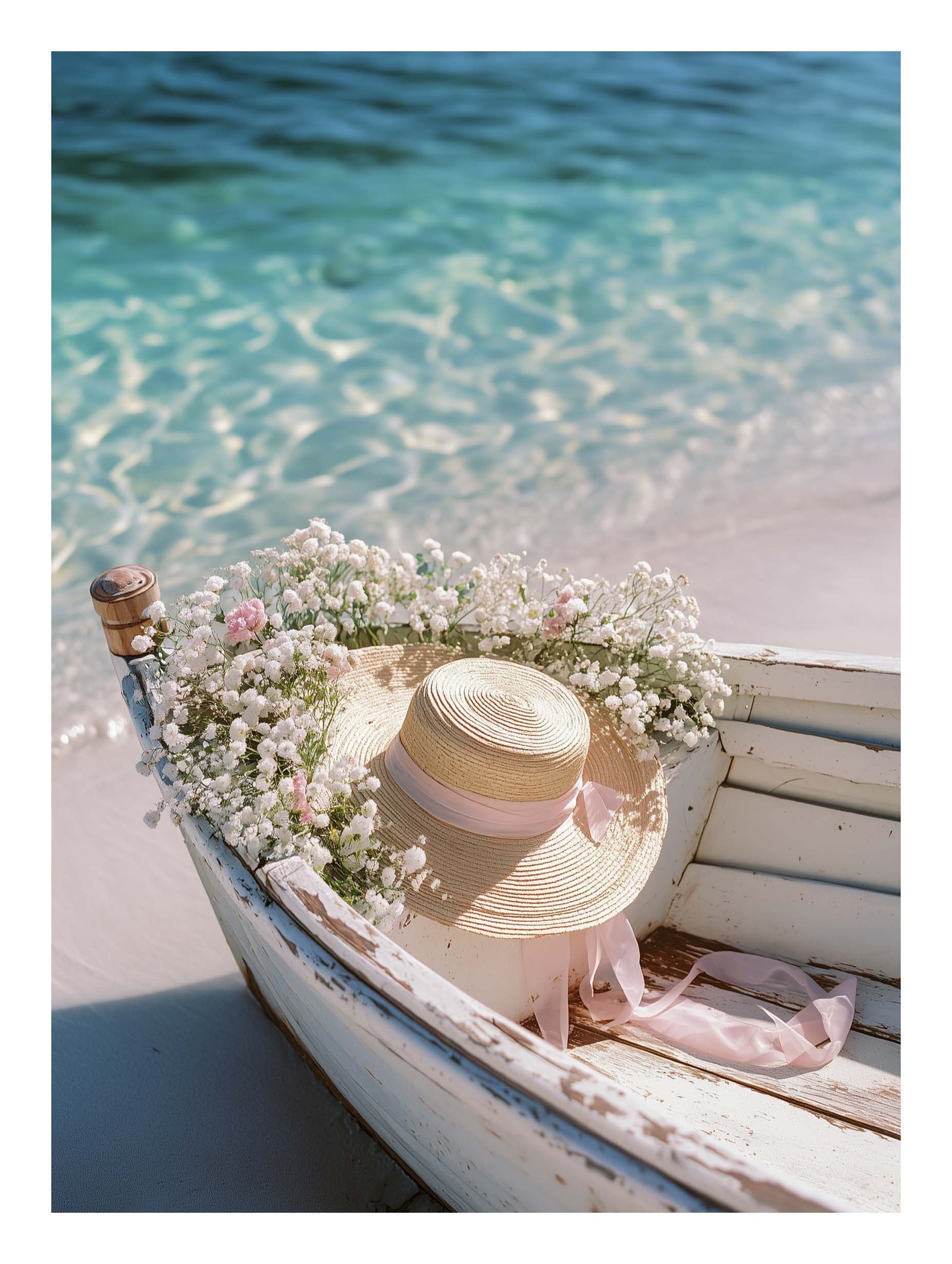 Vintage Rowboat – Romantic Coastal Poster