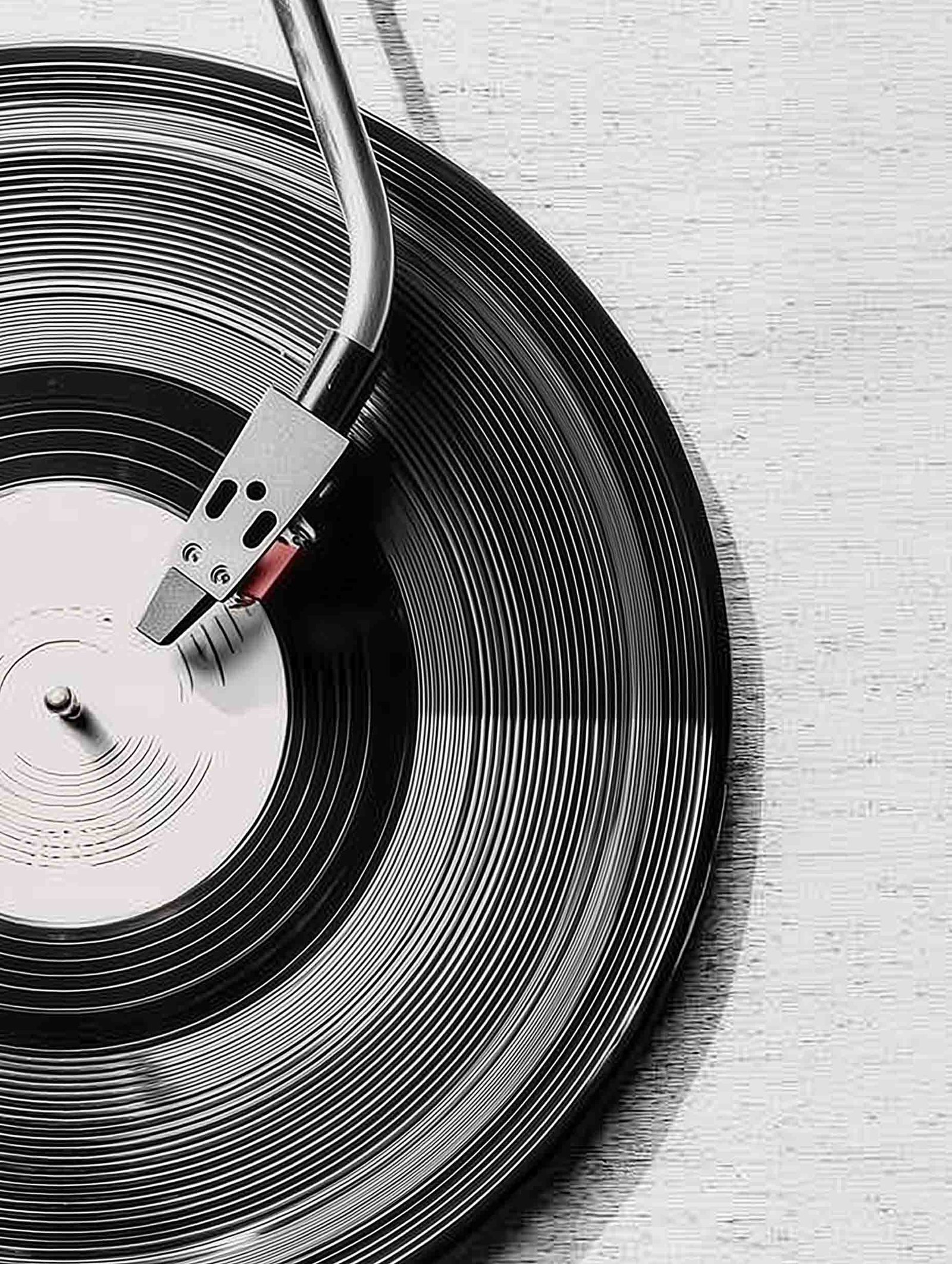 Vinyl Record Player– Retro Black & White Art Poster