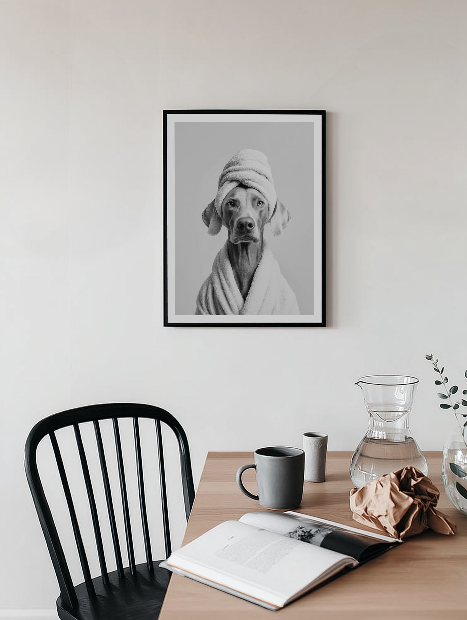 Weimaraner Dog – Playful Spa‑Day Wall Art Poster - Image 2