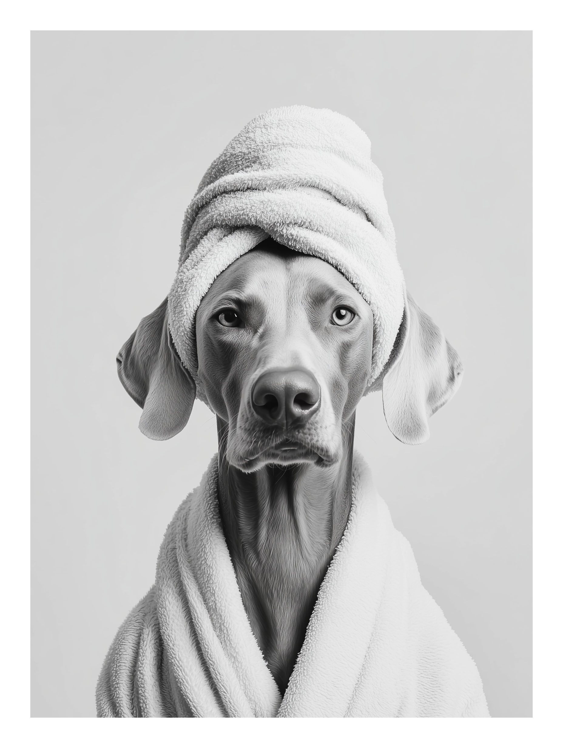 Weimaraner Dog – Playful Spa‑Day Wall Art Poster