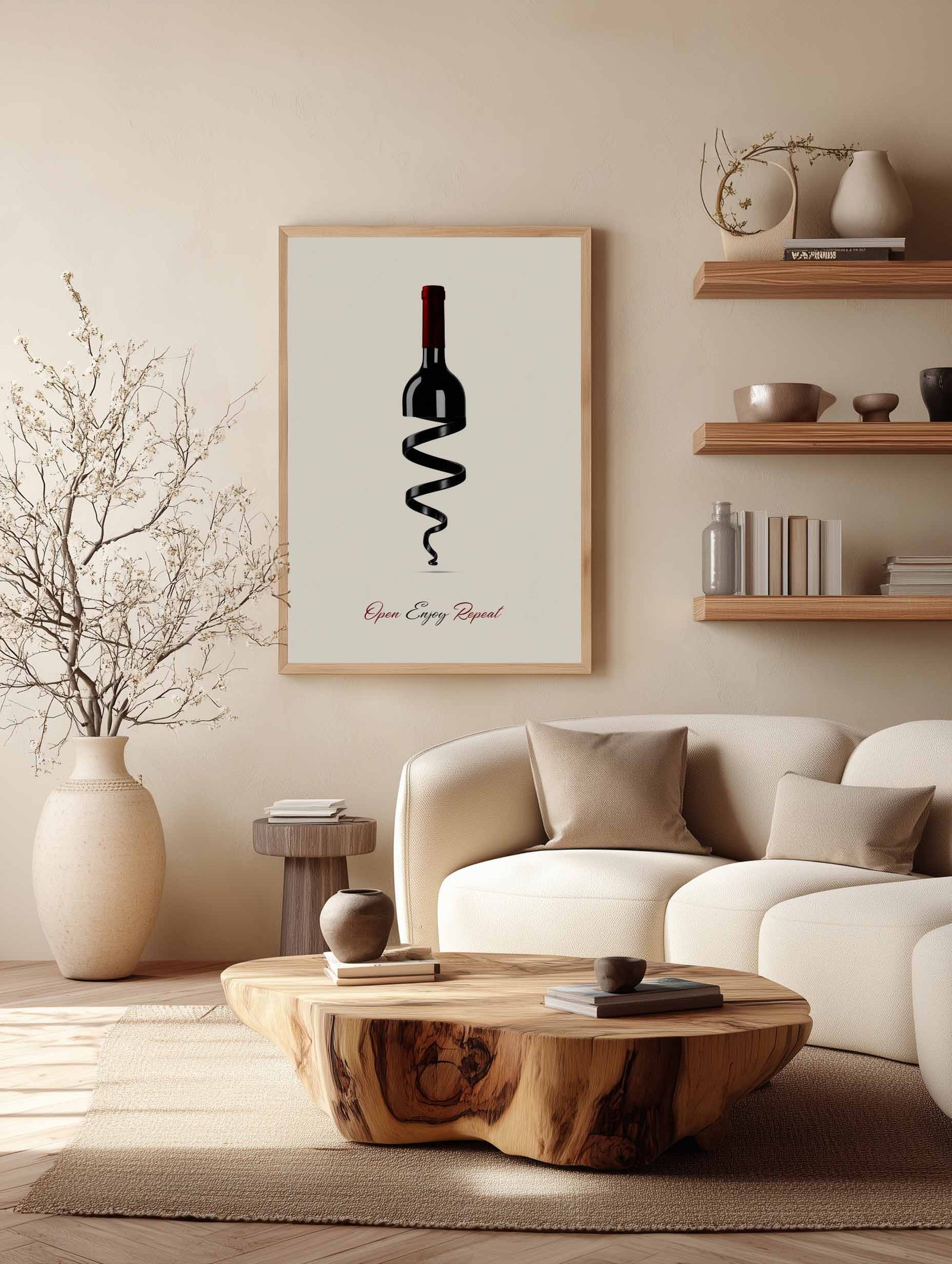 Open Enjoy Repeat – Wine Bottle Spiral Poster - Image 2